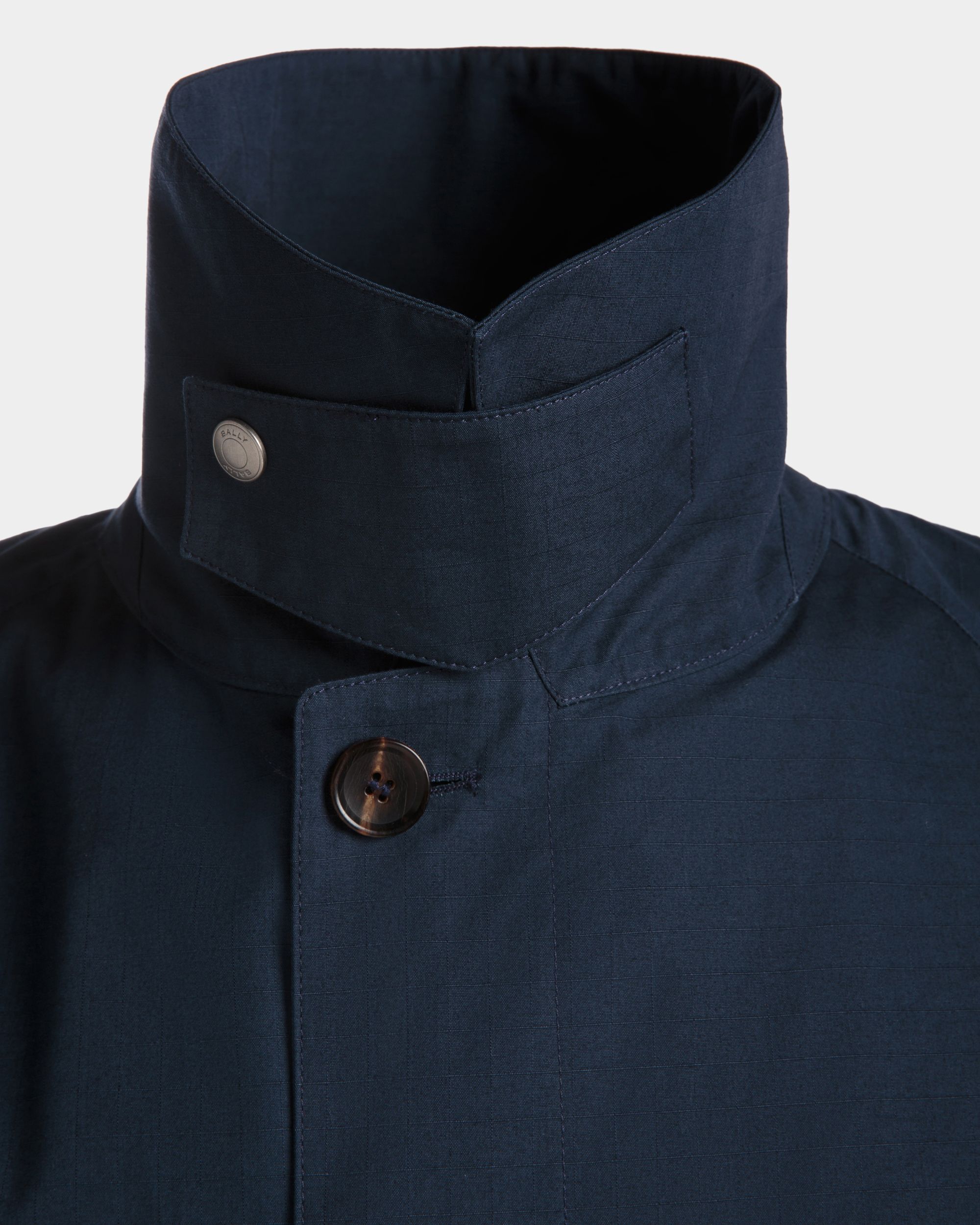 Coat in Navy Blue Nylon - Men's - Bally - 04