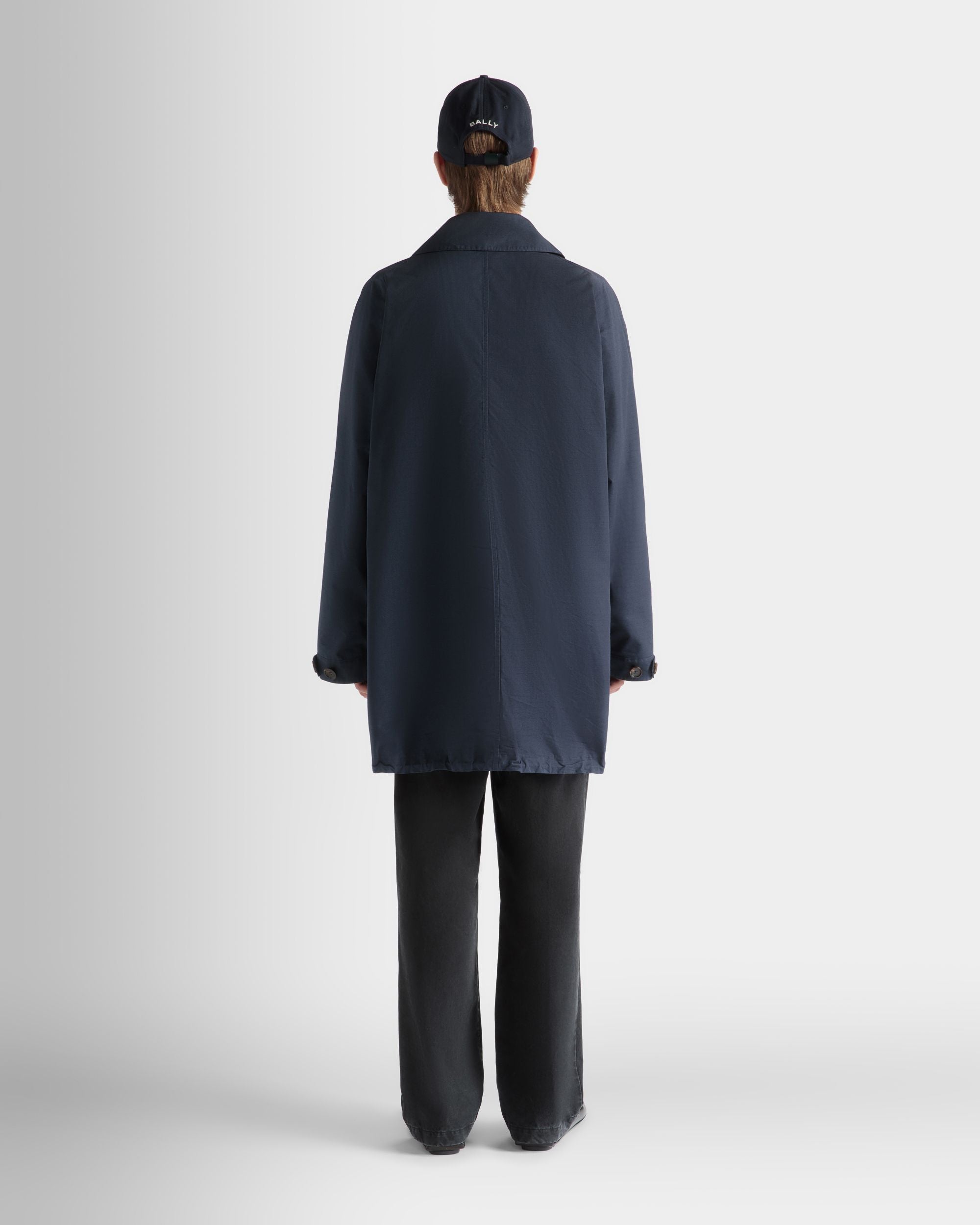 Coat in Navy Blue Nylon - Men's - Bally - 06