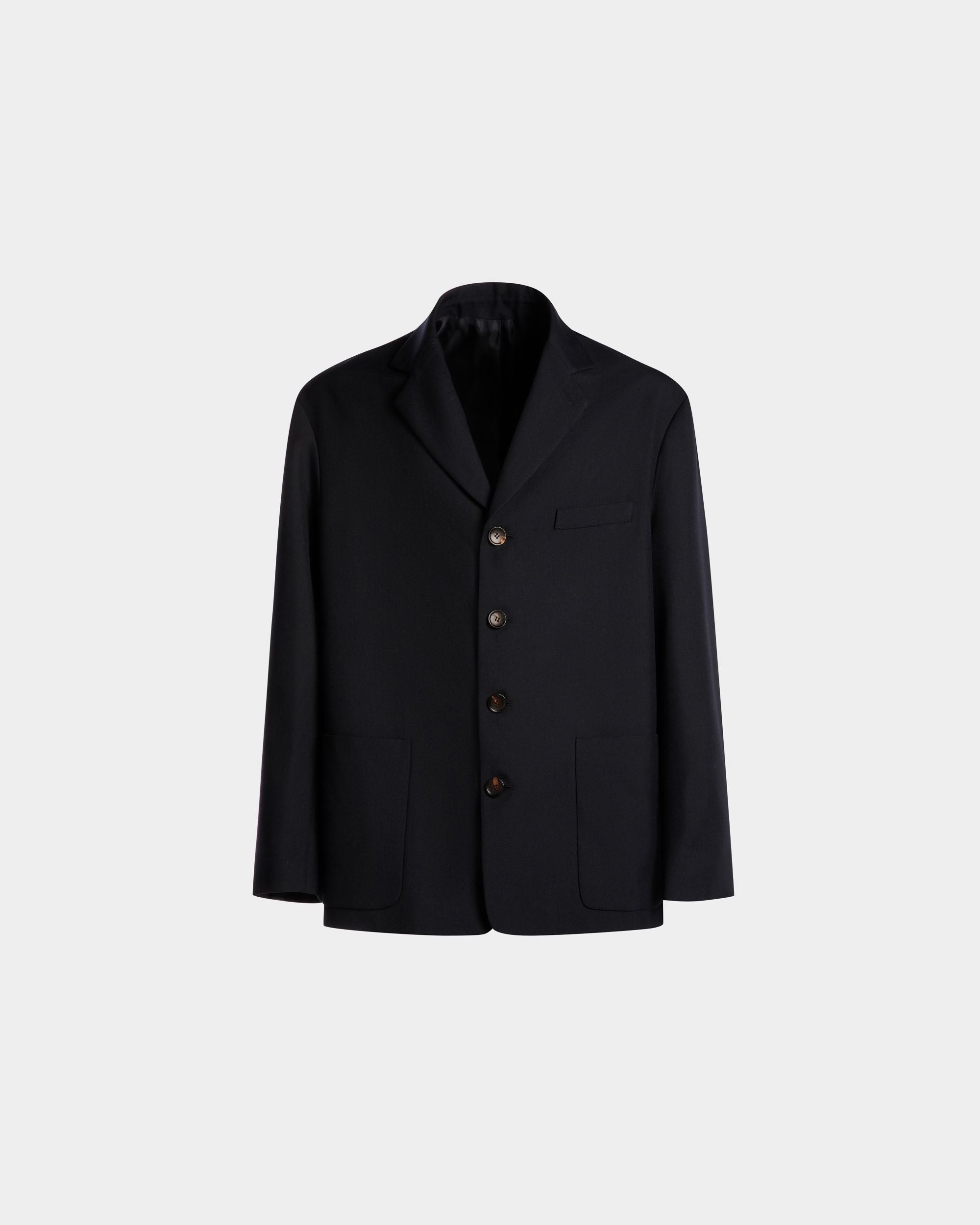 Jacket in Navy Blue Wool Blend - Men's - Bally - 01