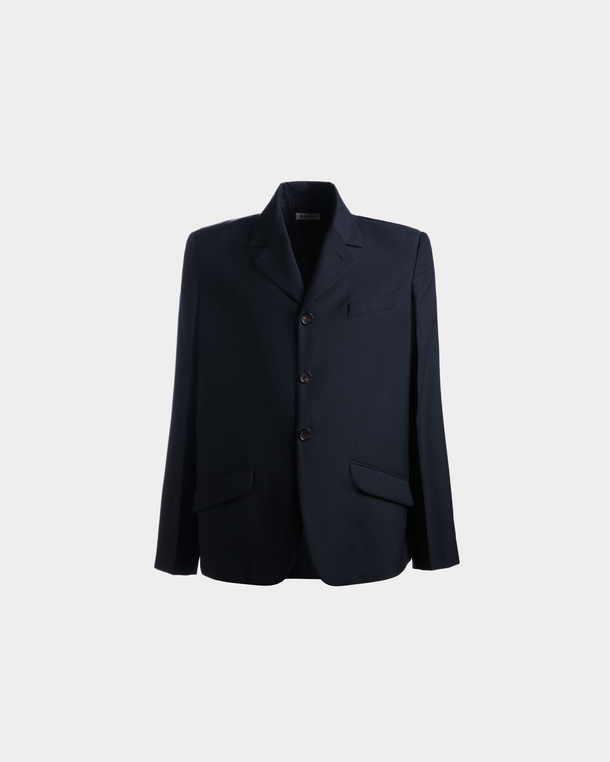 Jacket in Navy Blue Wool Blend - Men's - Bally - 01