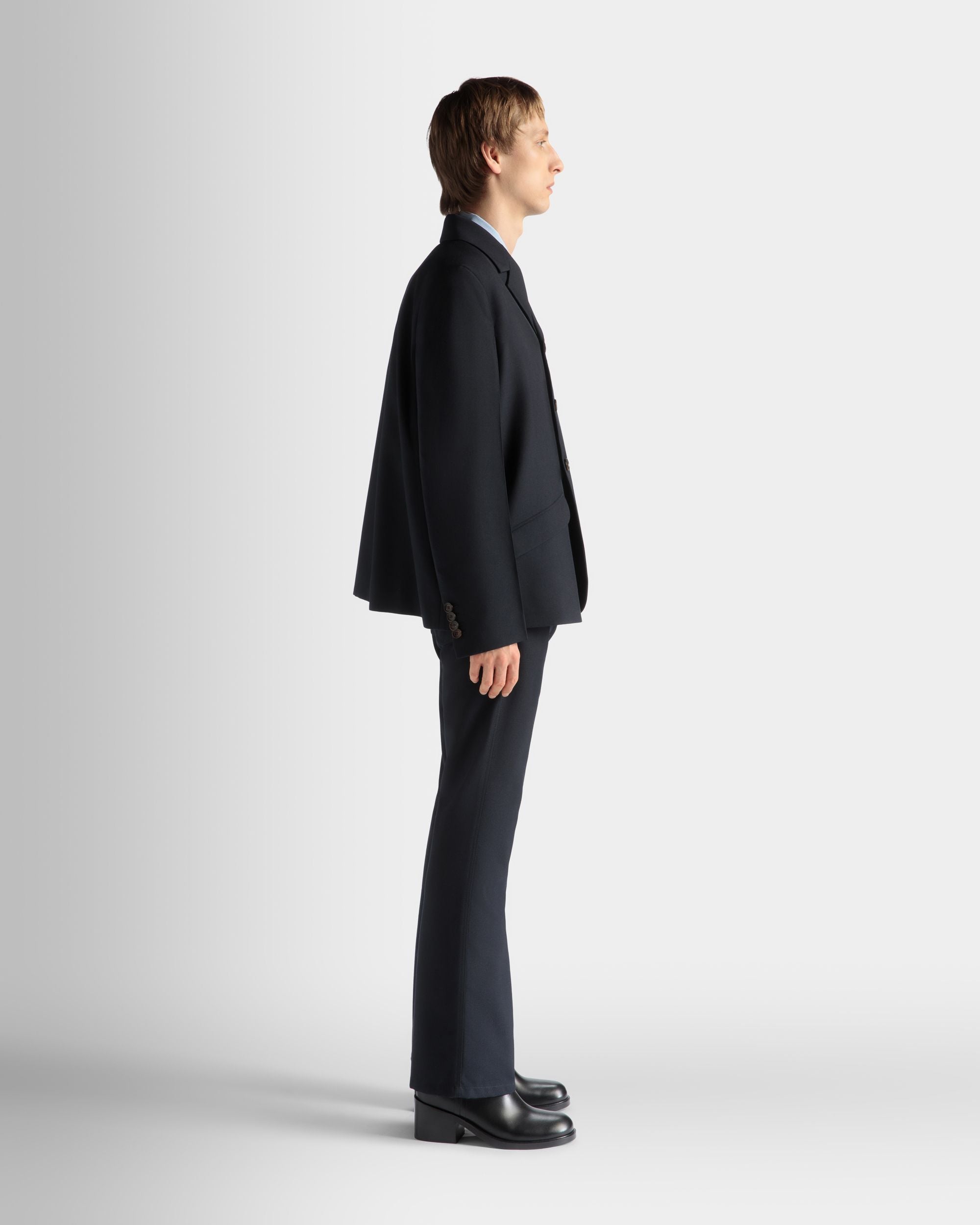 Jacket in Navy Blue Wool Blend - Men's - Bally - 05