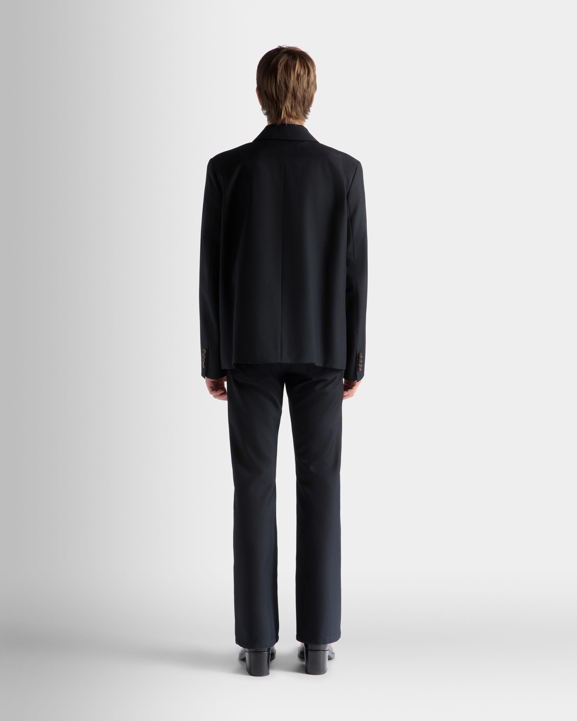 Jacket in Navy Blue Wool Blend - Men's - Bally - 06