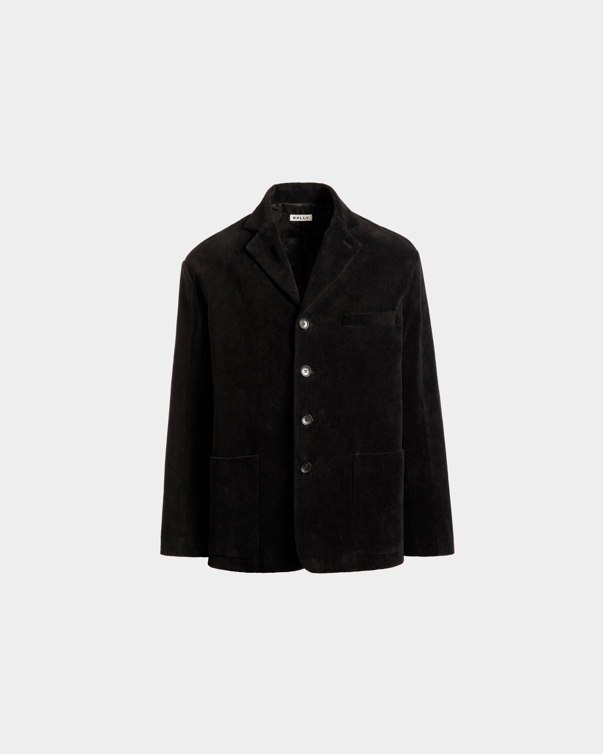 Blazer In Black Cotton Corduroy - Men's - Bally - 01