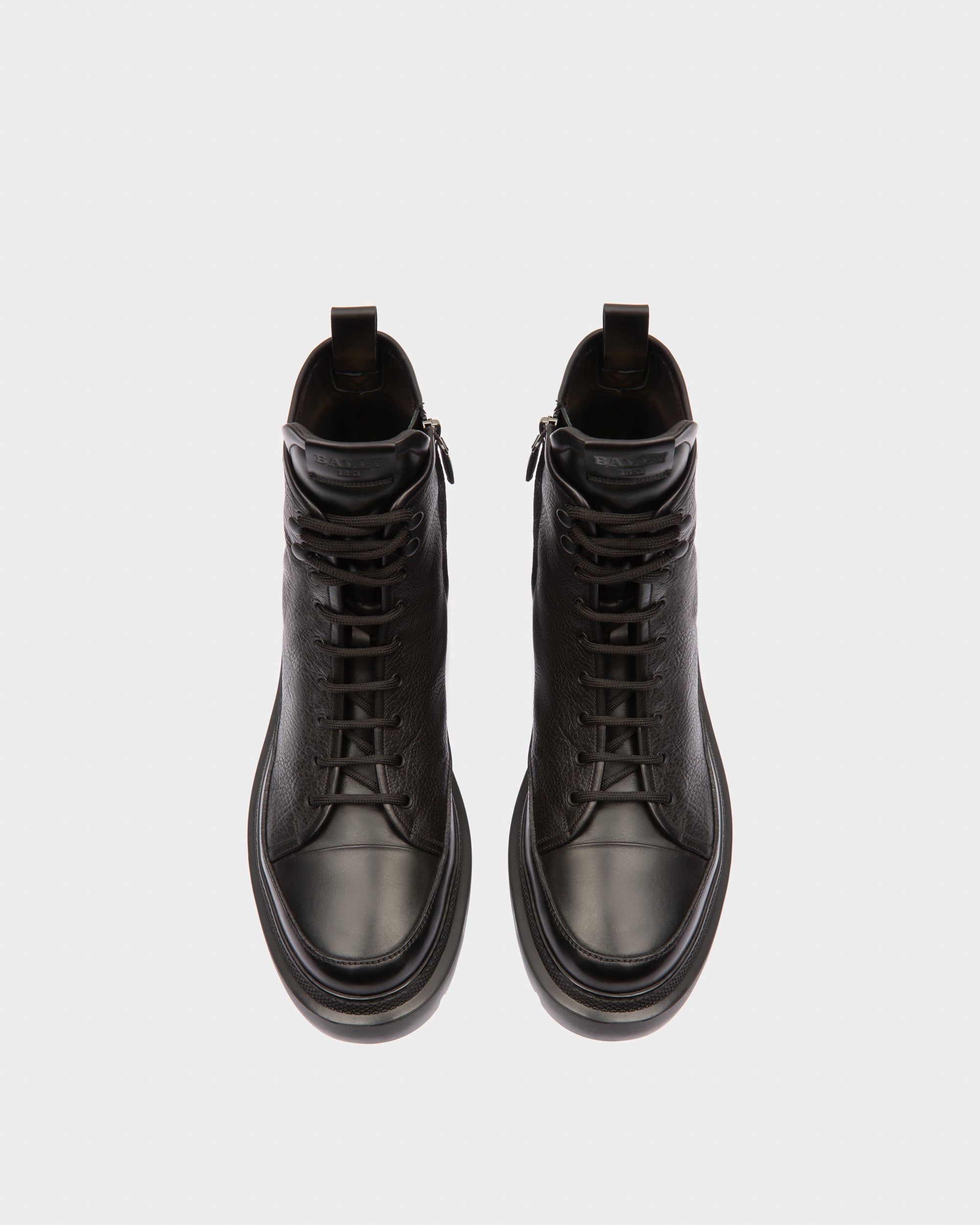 Vatiz Leather Boots In Black - Men's - Bally - 02