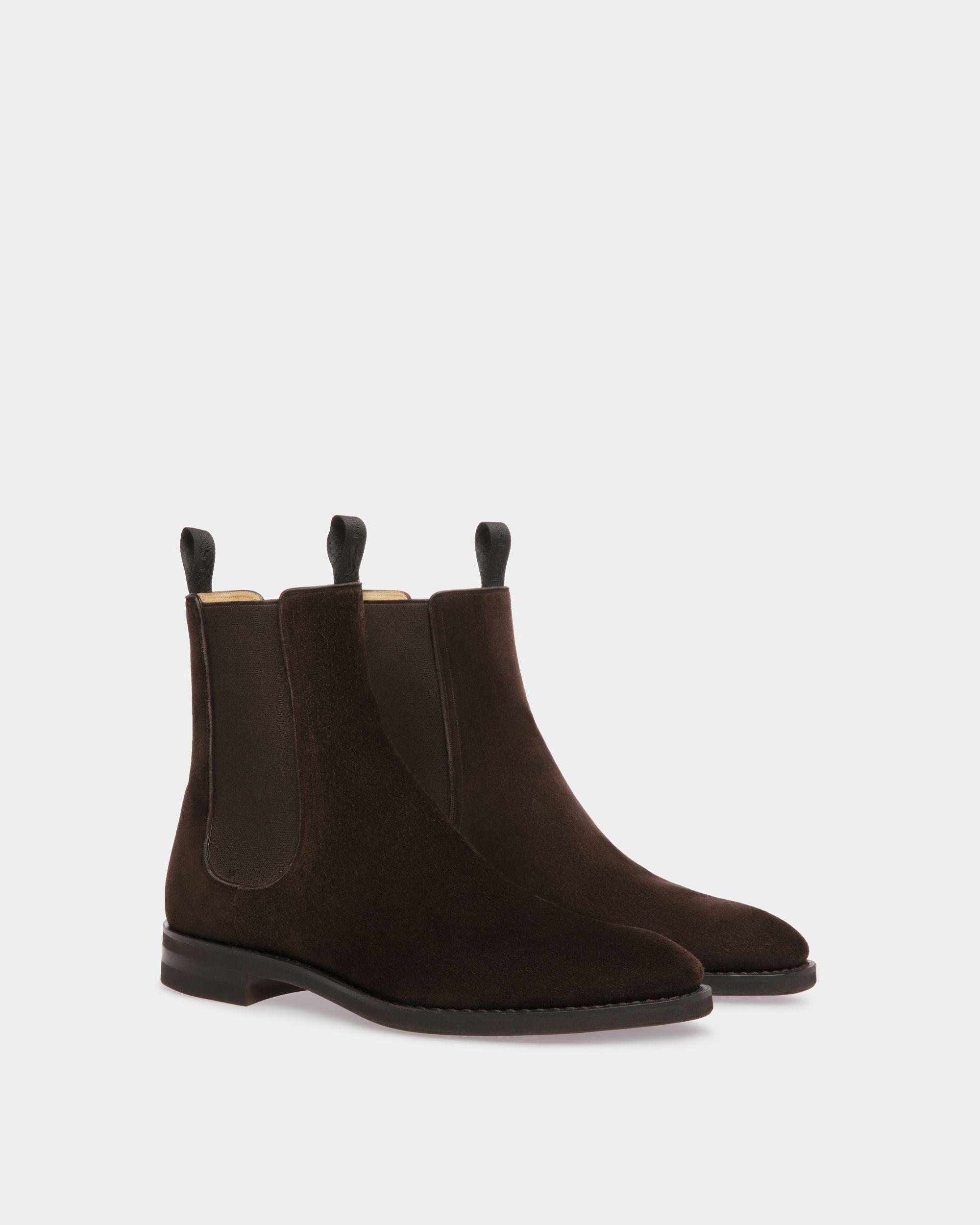 Scribe Booties In Brown Suede - Men's - Bally - 02