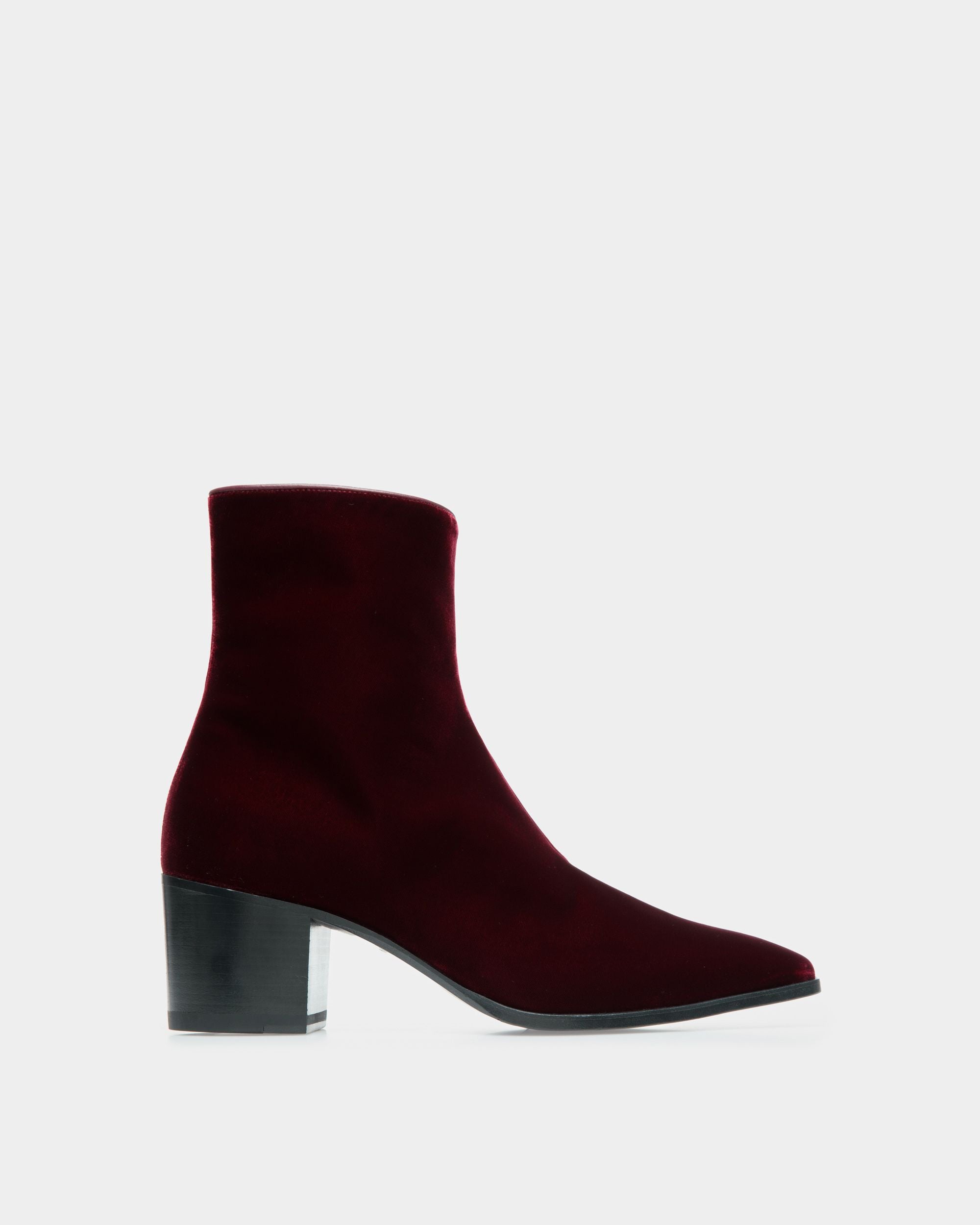Velez Boots In Burgundy Velvet - Men's - Bally - 01