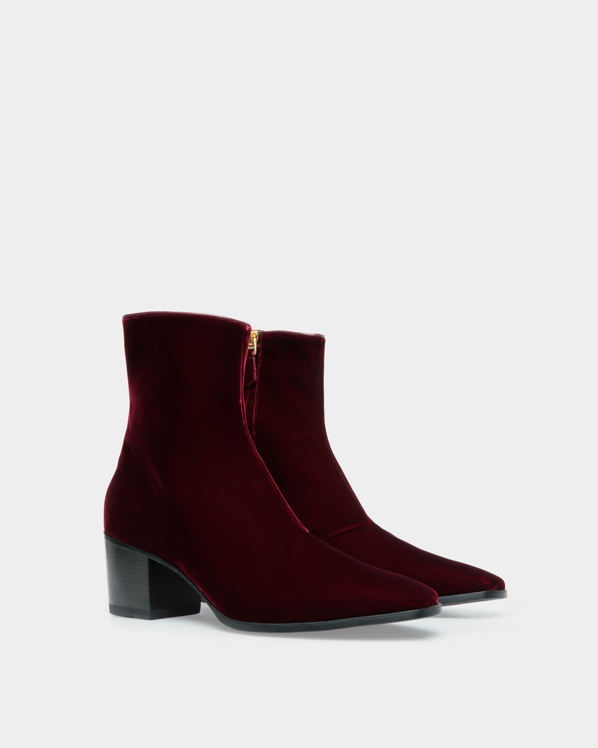 Velez Boots In Burgundy Velvet - Men's - Bally - 02