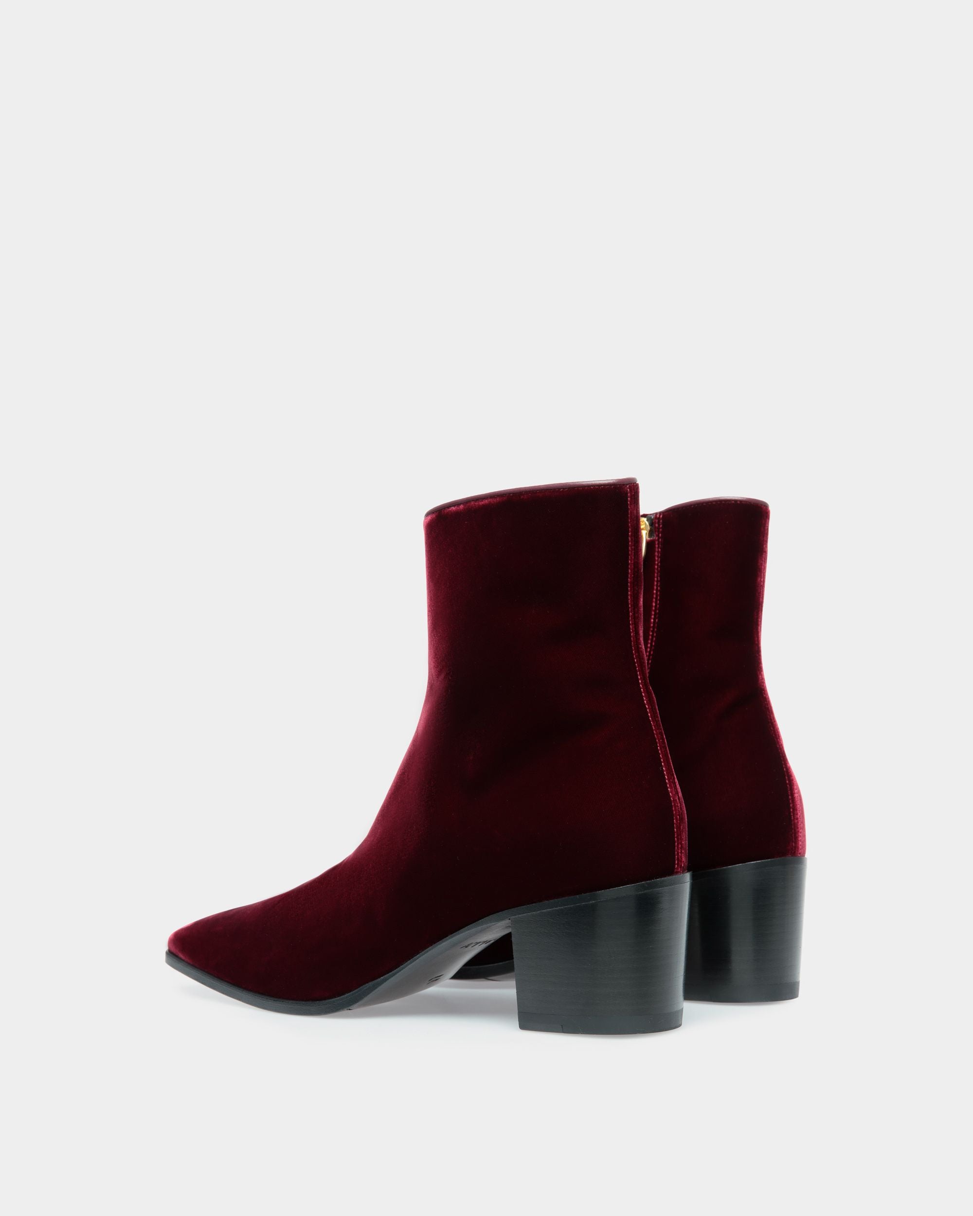 Velez Boots In Burgundy Velvet - Men's - Bally - 03