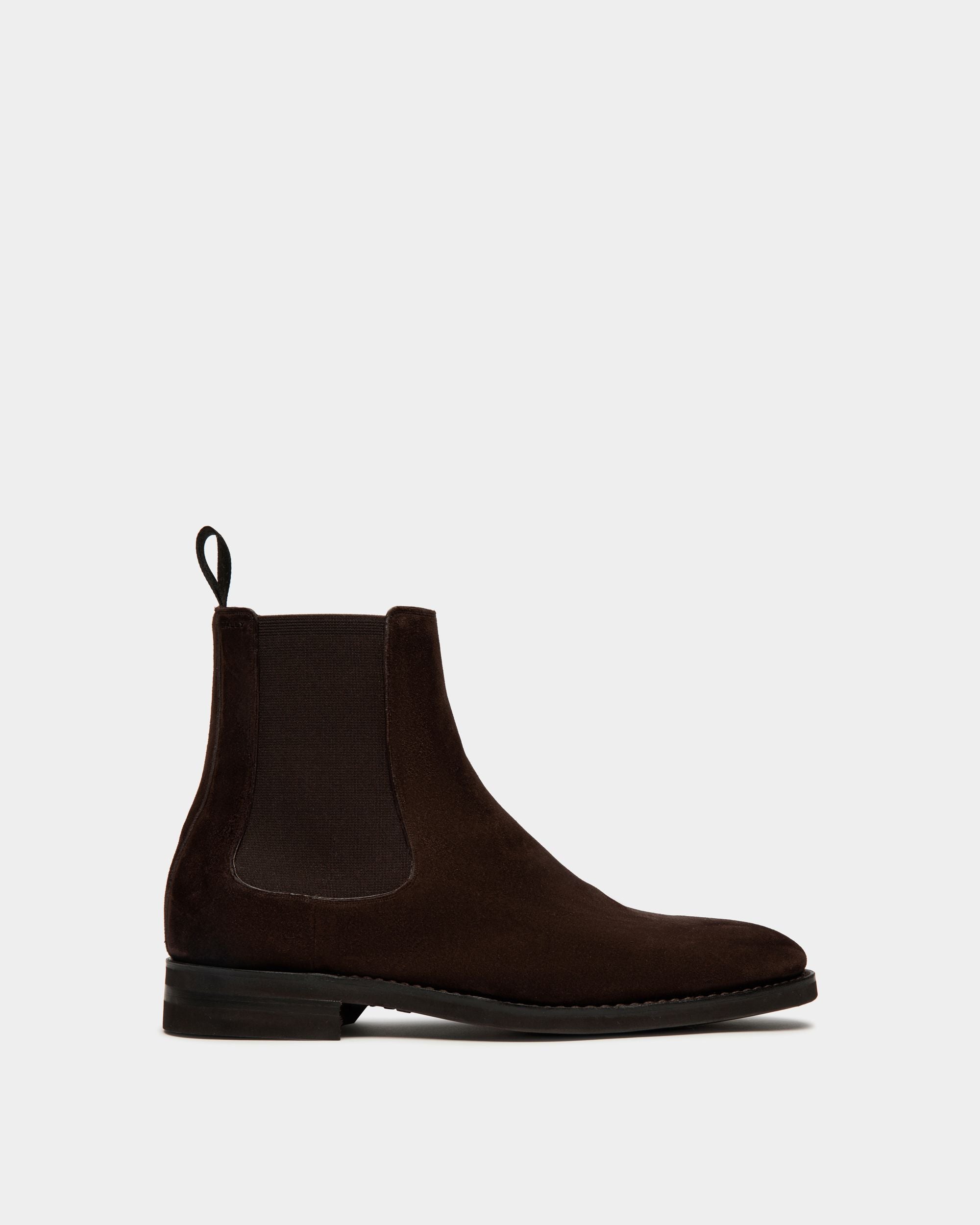 Scribe Un Bootie in Ebano Suede - Men's - Bally - 01