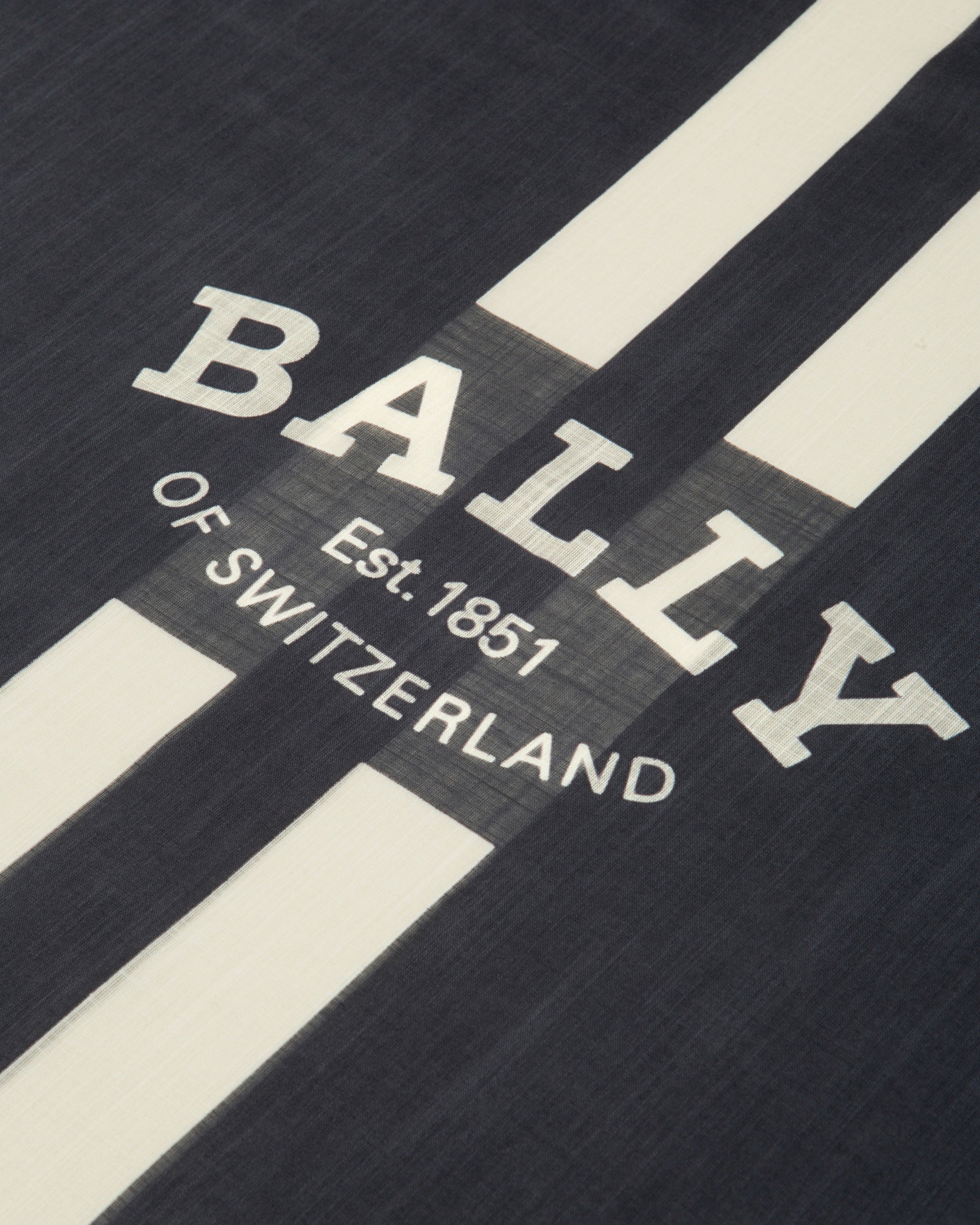 Cotton Scarf In Navy - Men's - Bally - 02