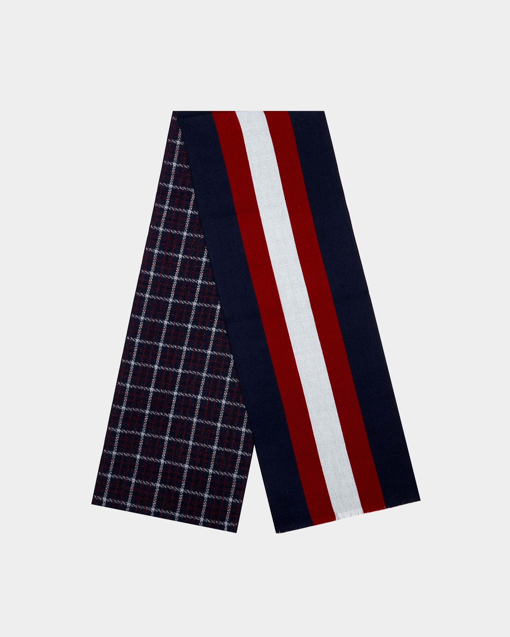 Jacquard Scarf In Midnight Wool - Men's - Bally - 01