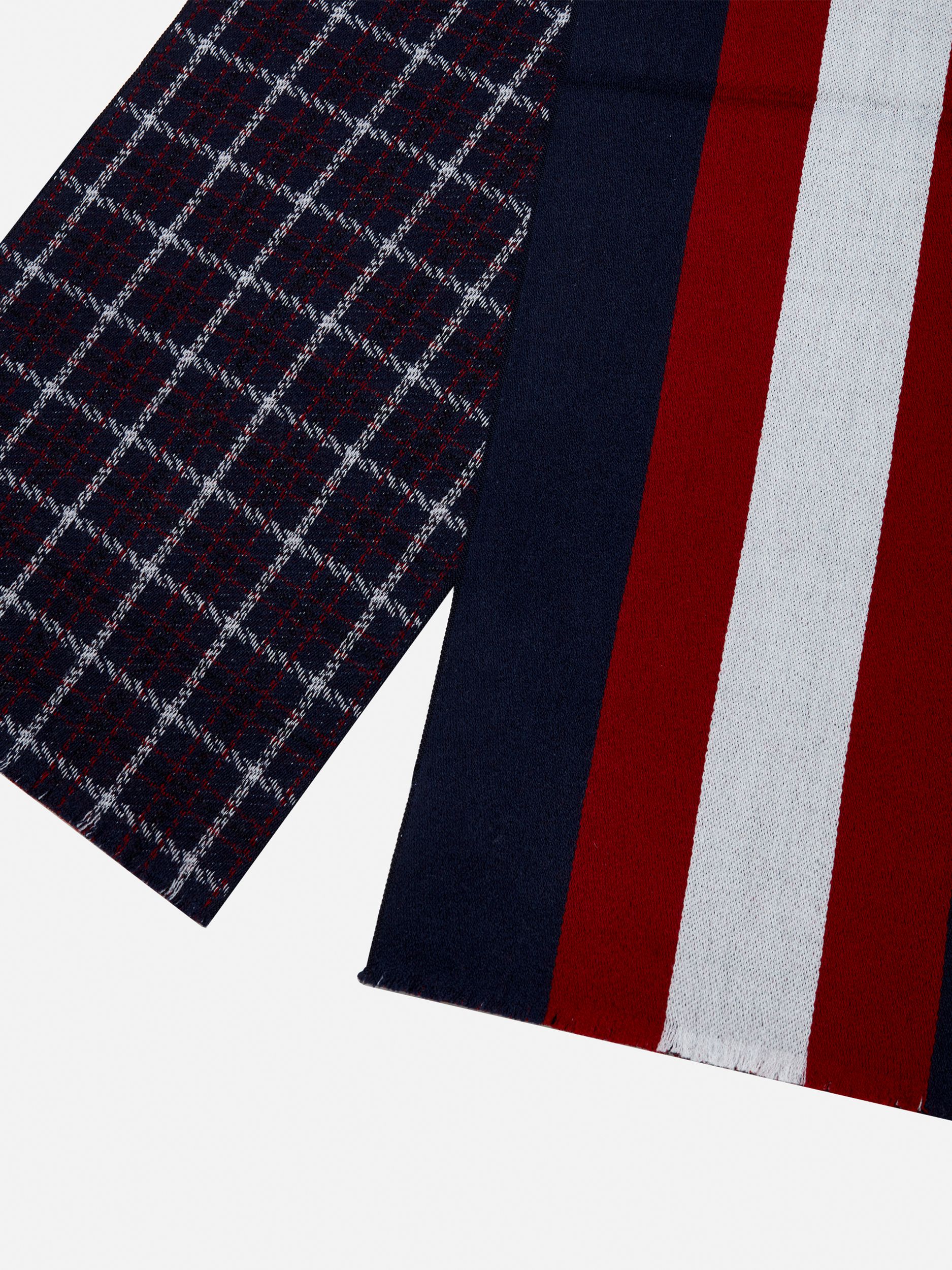 Jacquard Scarf In Midnight Wool - Men's - Bally - 02
