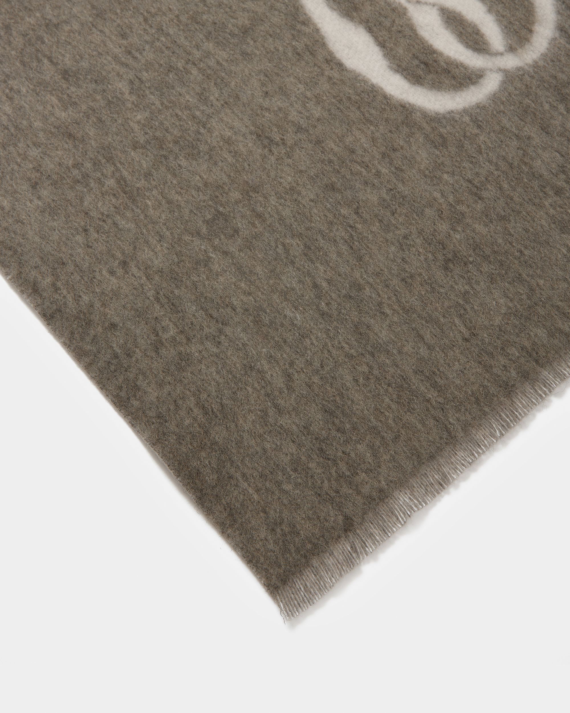 Emblem Scarf In Stone And Bone Wool - Men's - Bally - 02