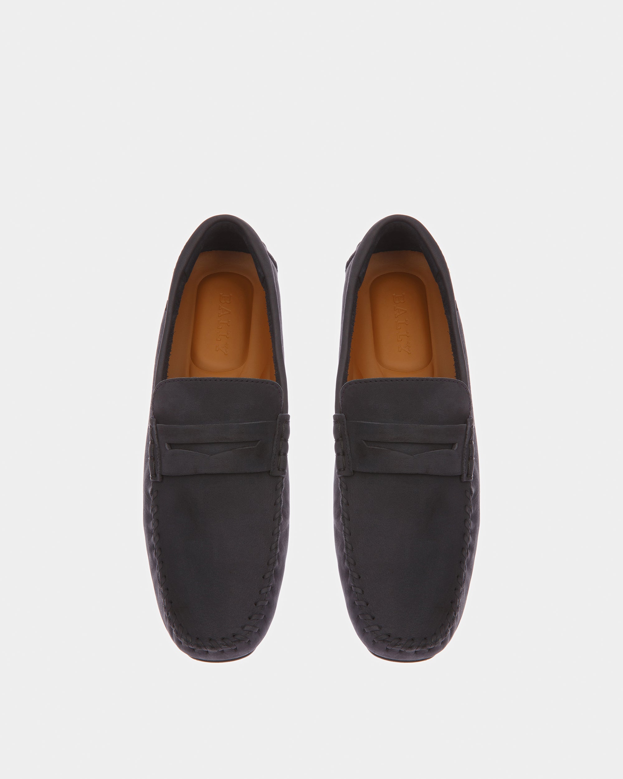 Pier Leather Drivers In Midnight - Men's - Bally - 02