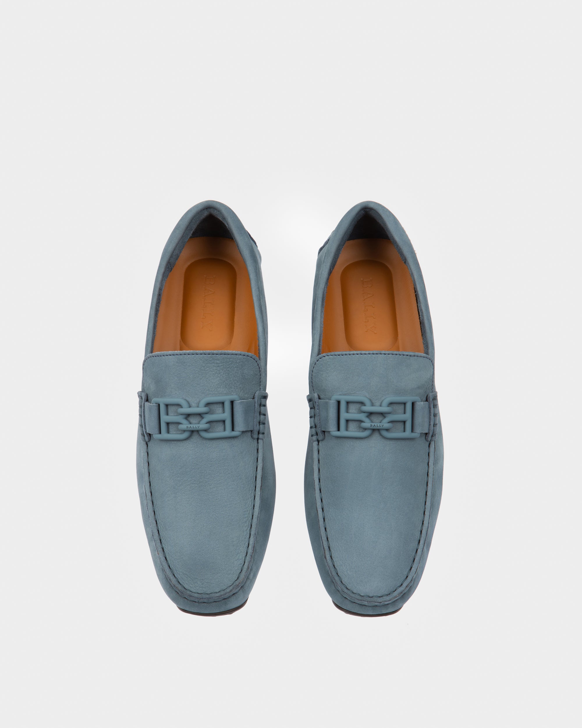 Parsal Leather Drivers In Blue - Men's - Bally - 02