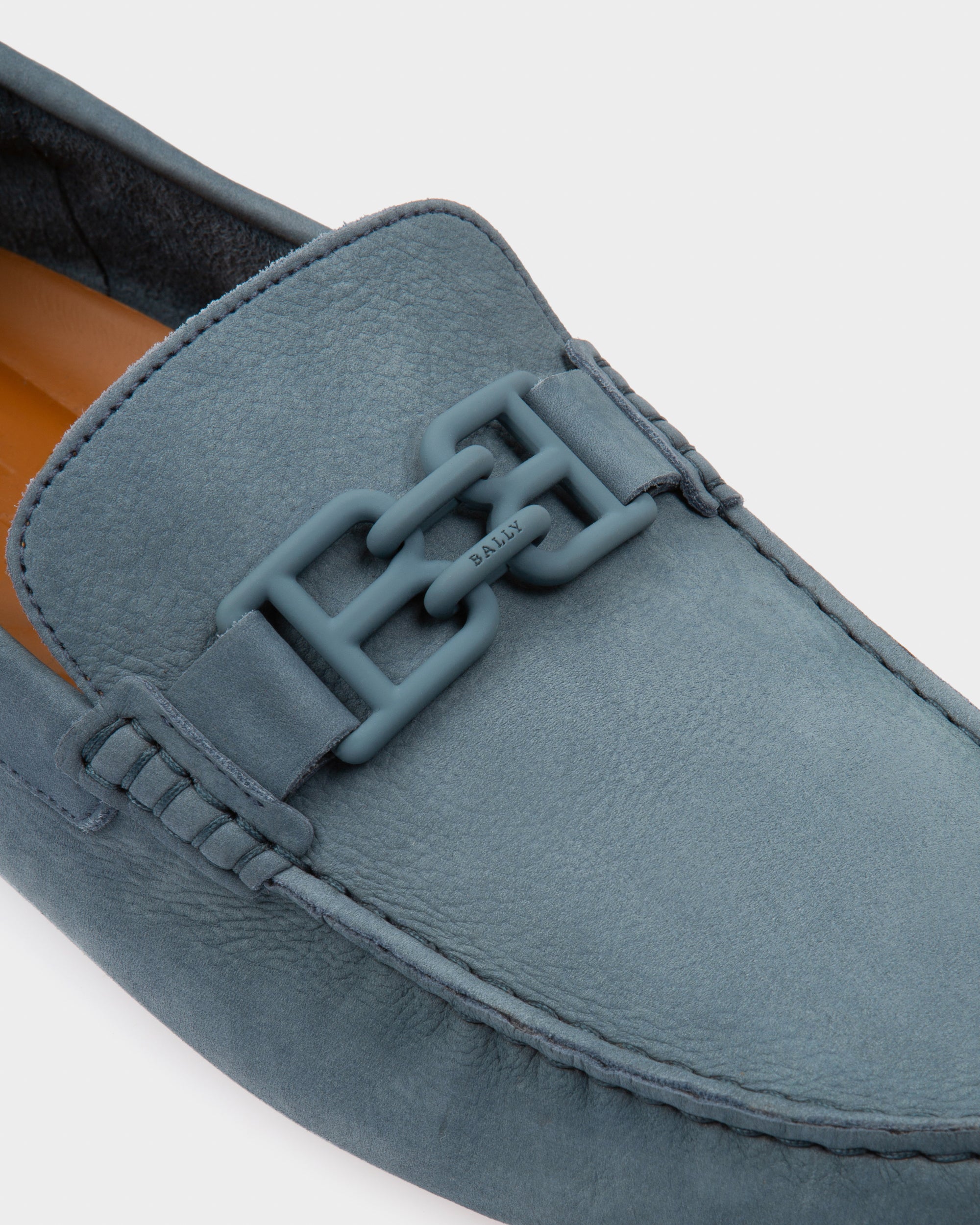 Parsal Leather Drivers In Blue - Men's - Bally - 05