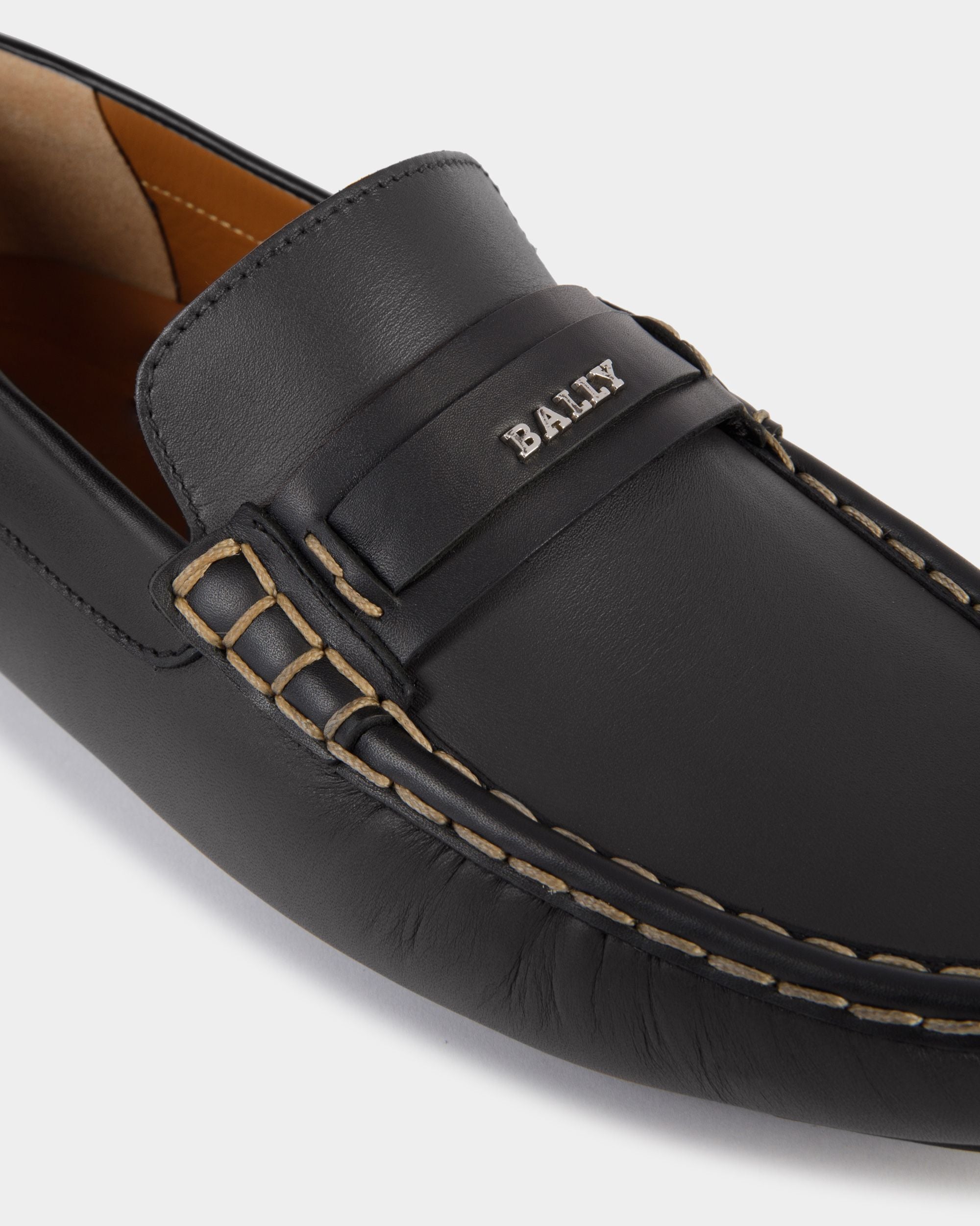 Prince Leather Drivers In Black - Men's - Bally - 03