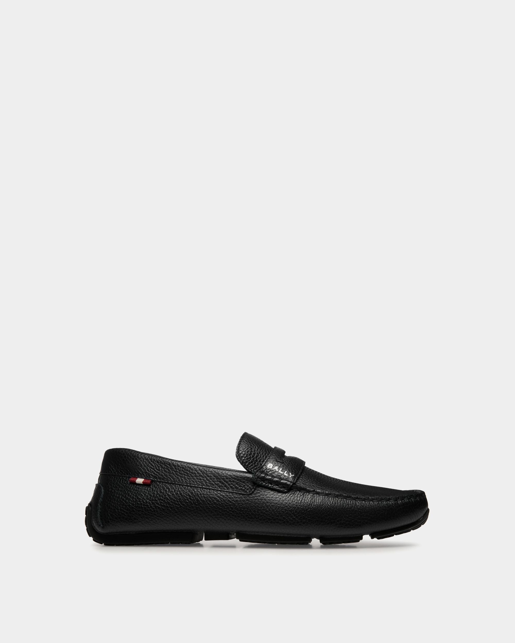 Pilot Driver In Black Grained Leather - Men's - Bally - 01