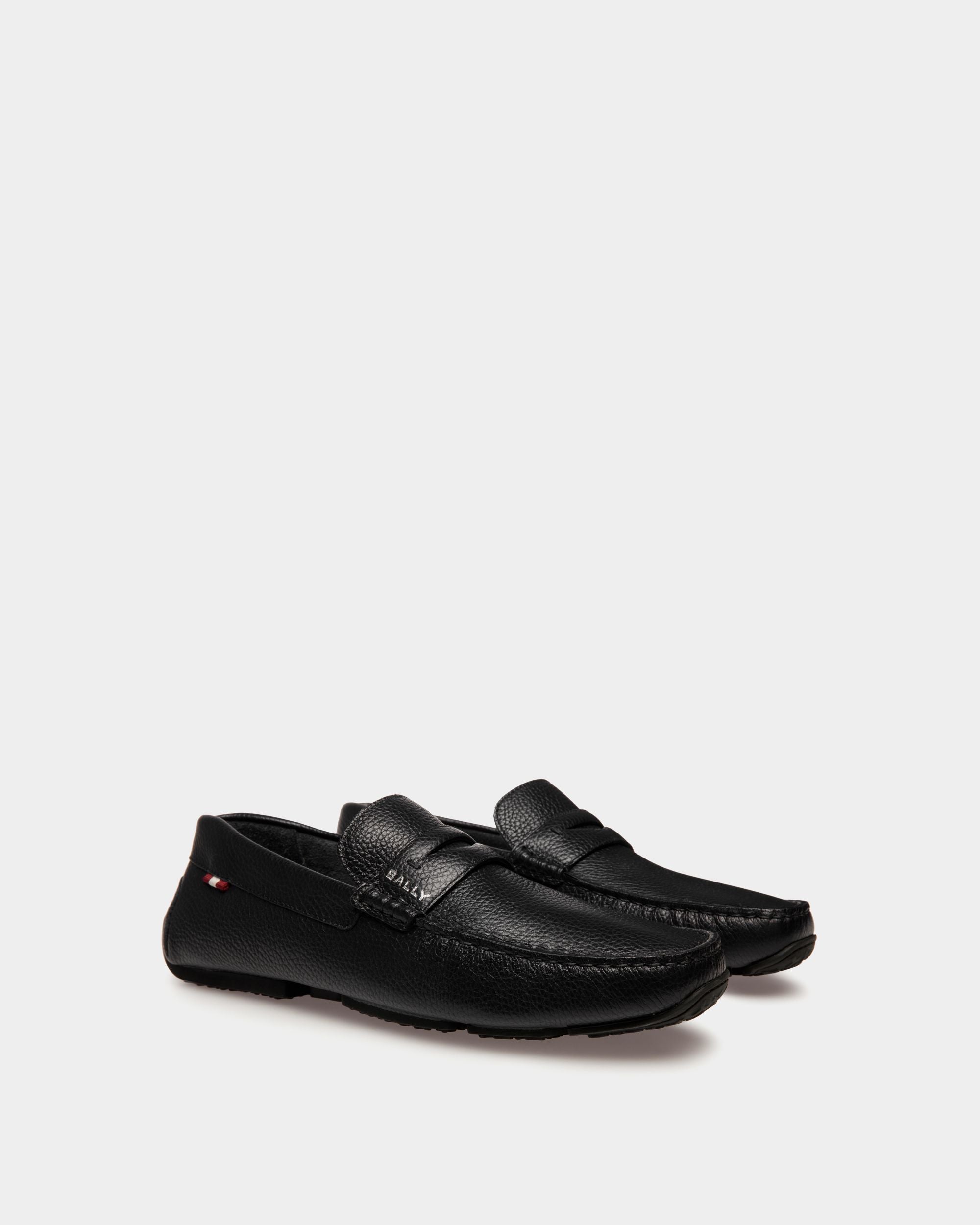 Pilot Driver In Black Grained Leather - Men's - Bally - 02