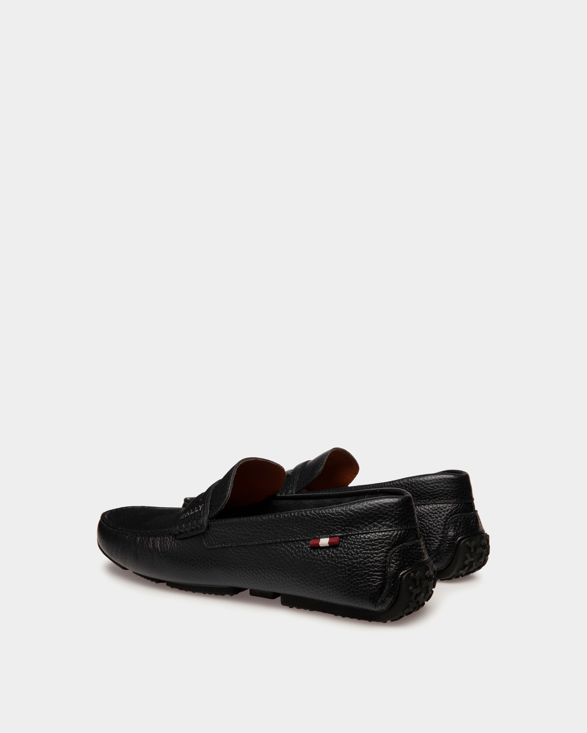 Pilot Driver In Black Grained Leather - Men's - Bally - 03
