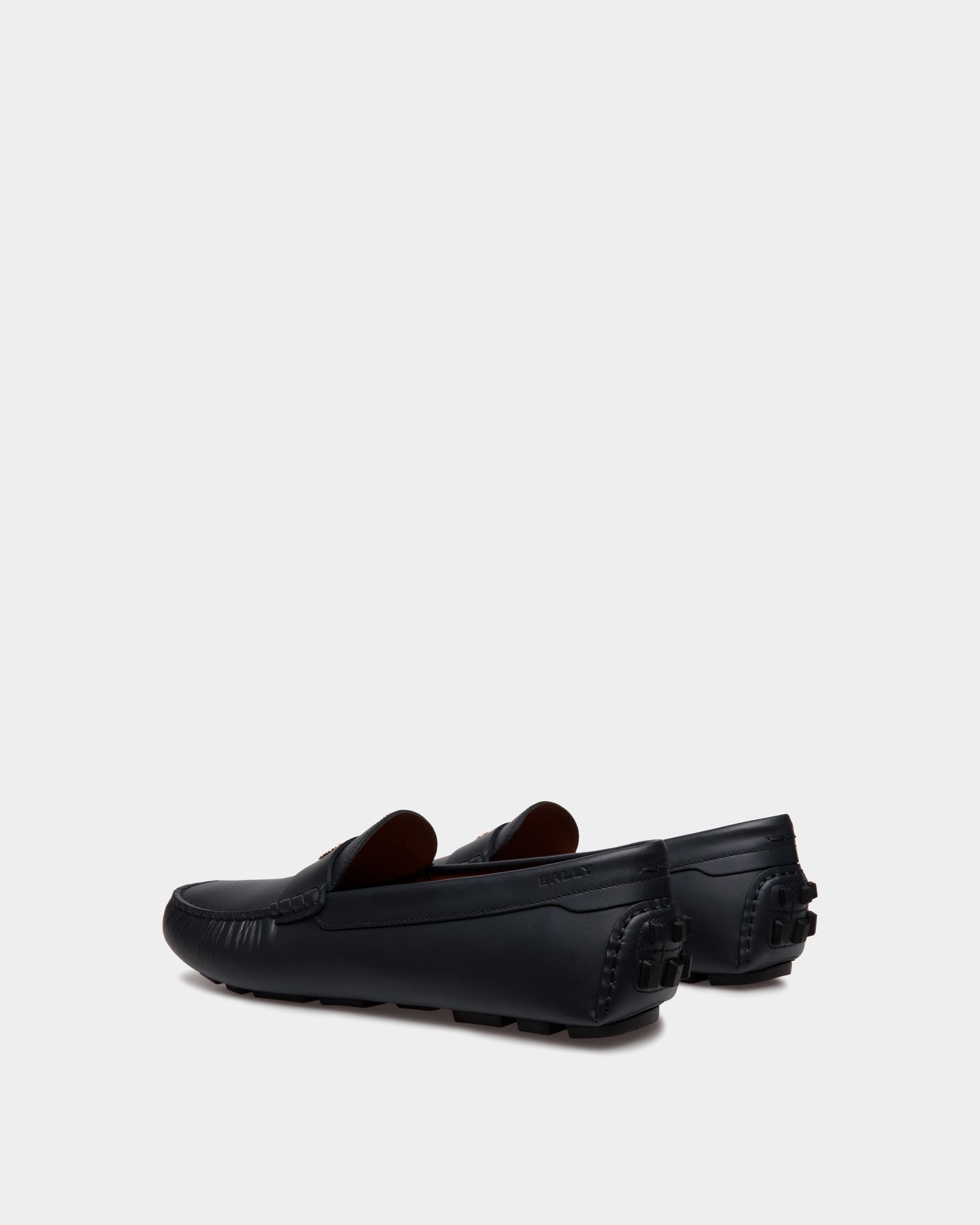 Kerbs Driver In Navy Blue Leather - Men's - Bally - 04