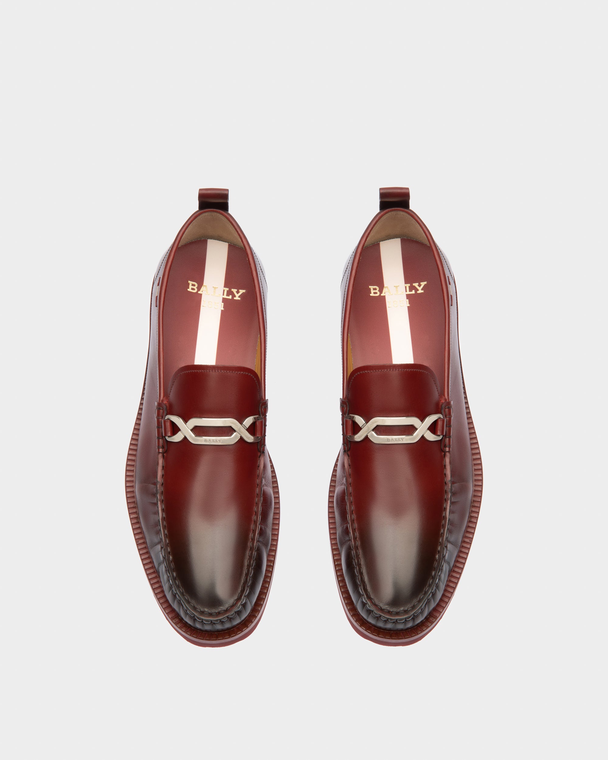 Novian Leather Mocassins In Heritage Red - Men's - Bally - 02