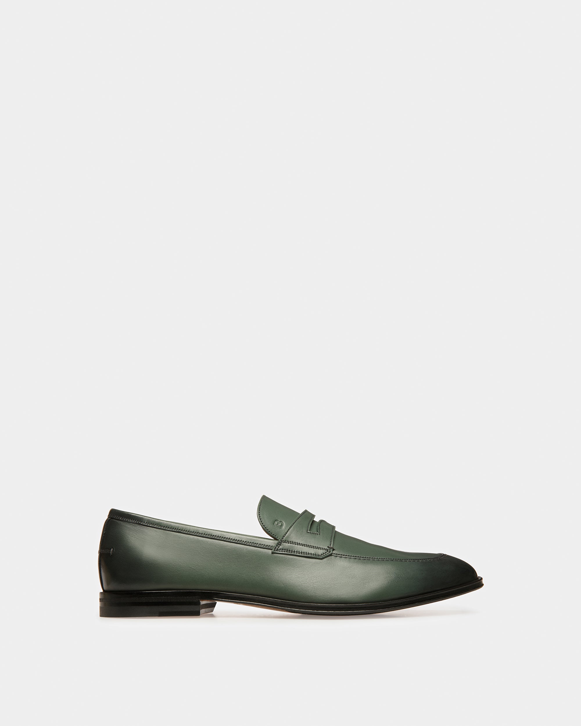 Webb Leather Loafers In Sage - Men's - Bally - 01