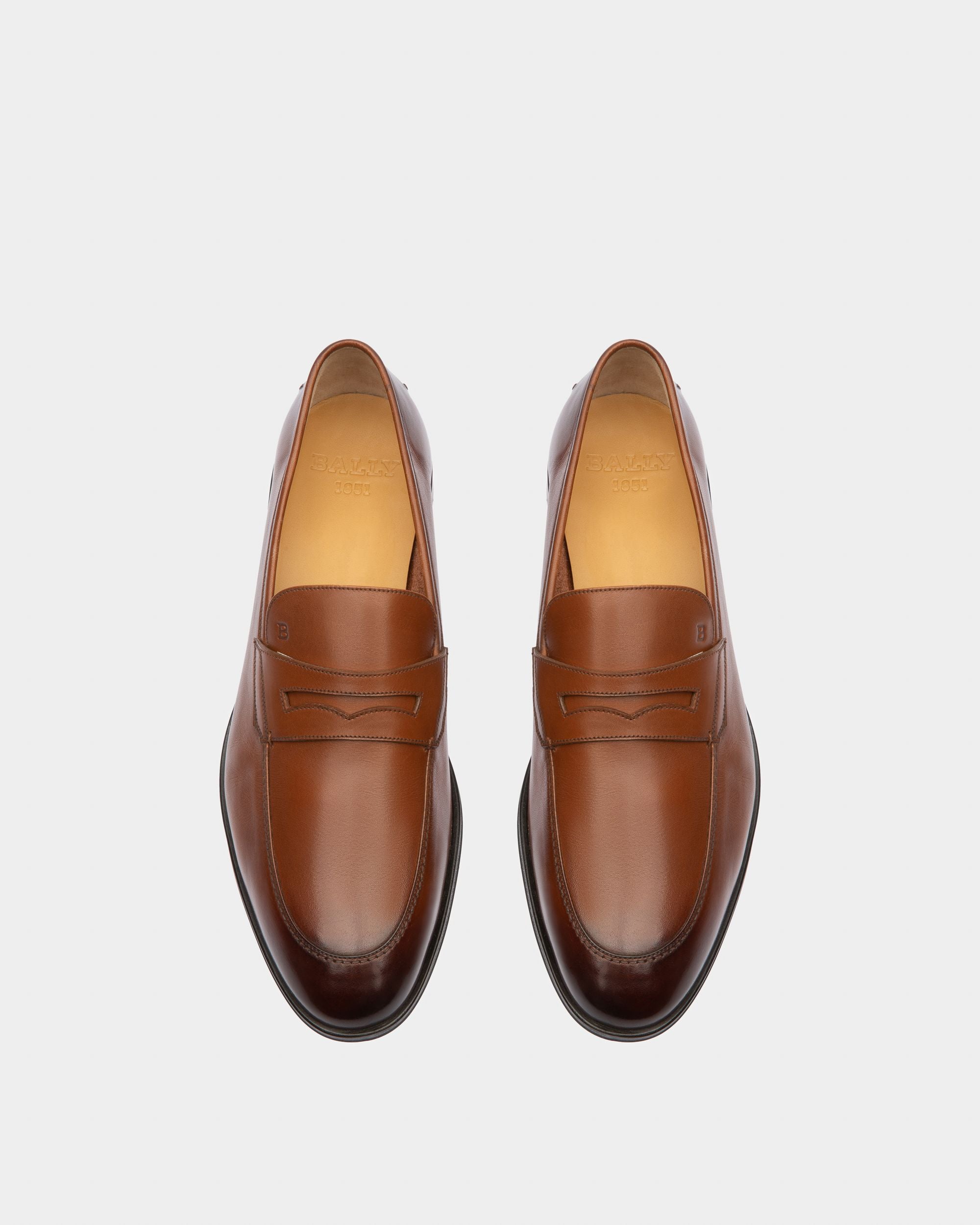 Webb Leather Loafers In Brown - Men's - Bally - 02