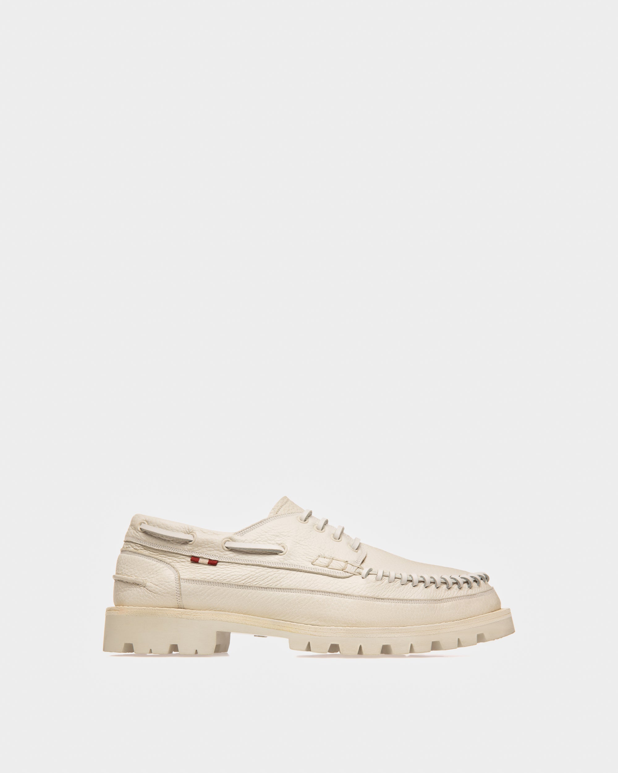 Trendal Leather Moccasins In White - Men's - Bally - 01
