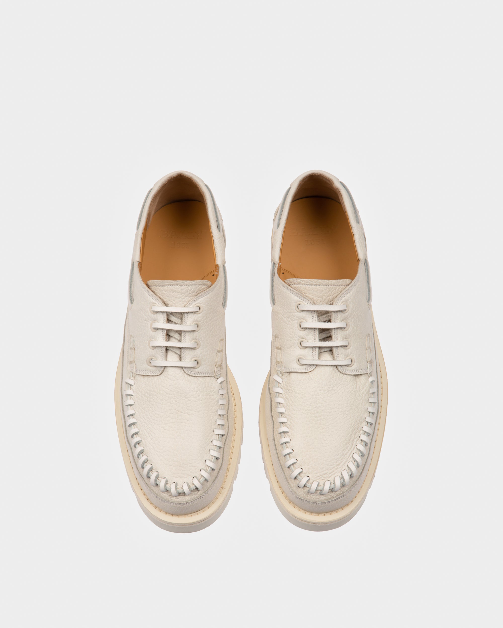 Trendal Leather Moccasins In White - Men's - Bally - 02