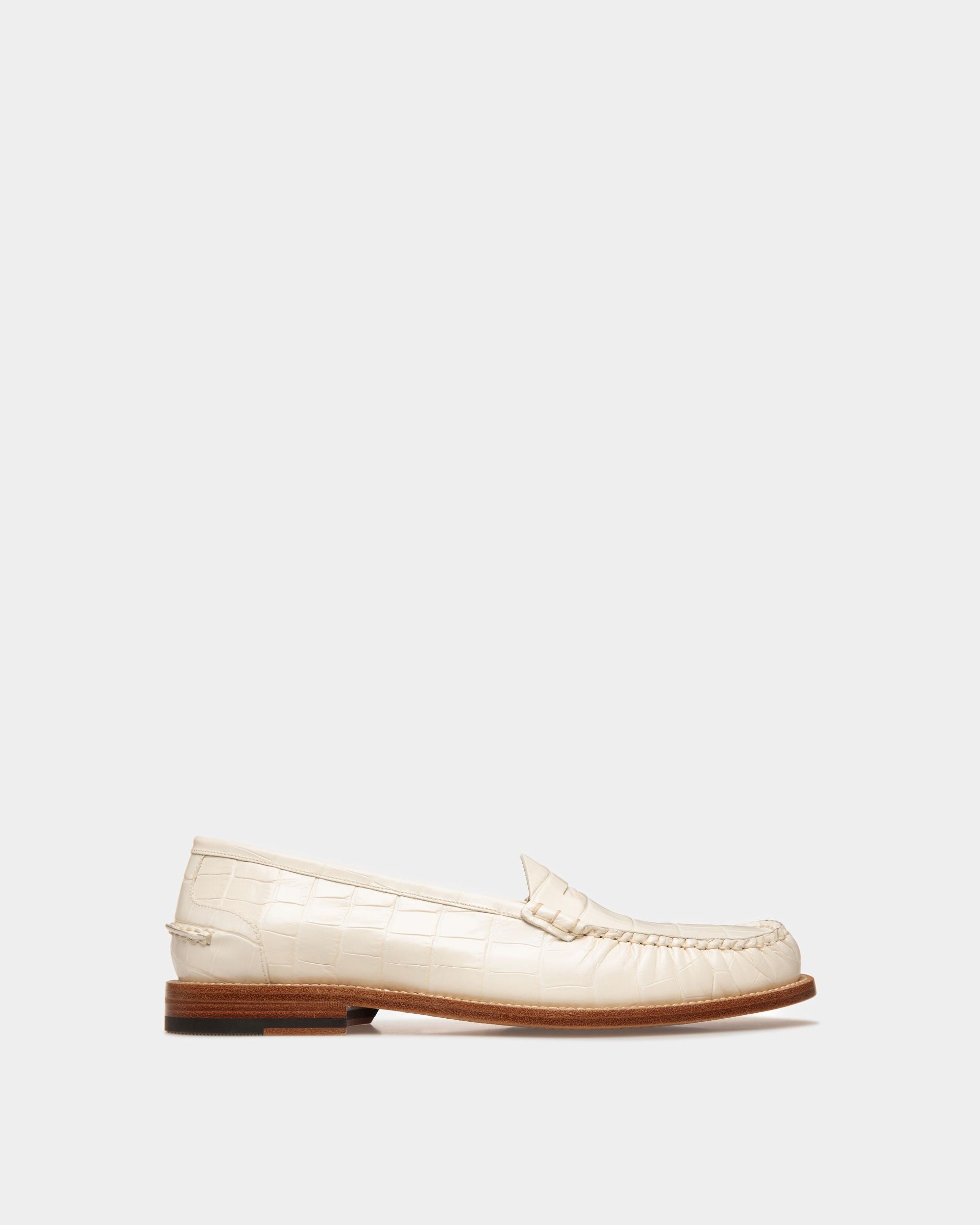 Rome Mocassins In Bone Leather - Men's - Bally - 01