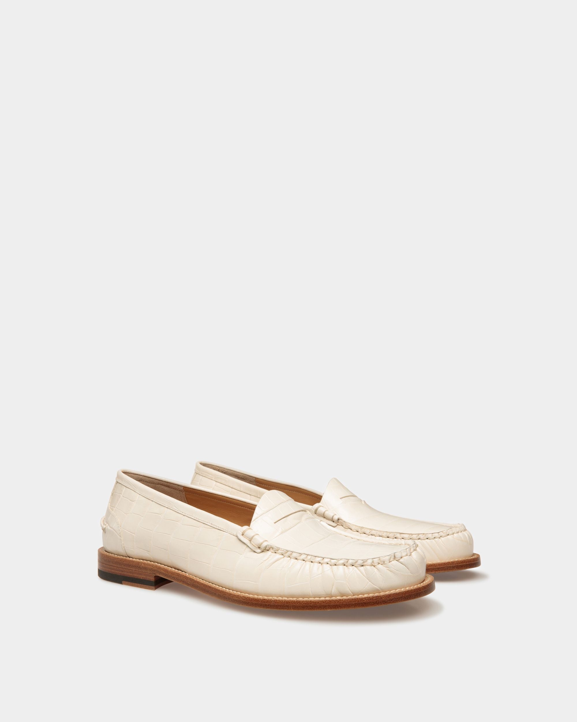 Rome Mocassins In Bone Leather - Men's - Bally - 02