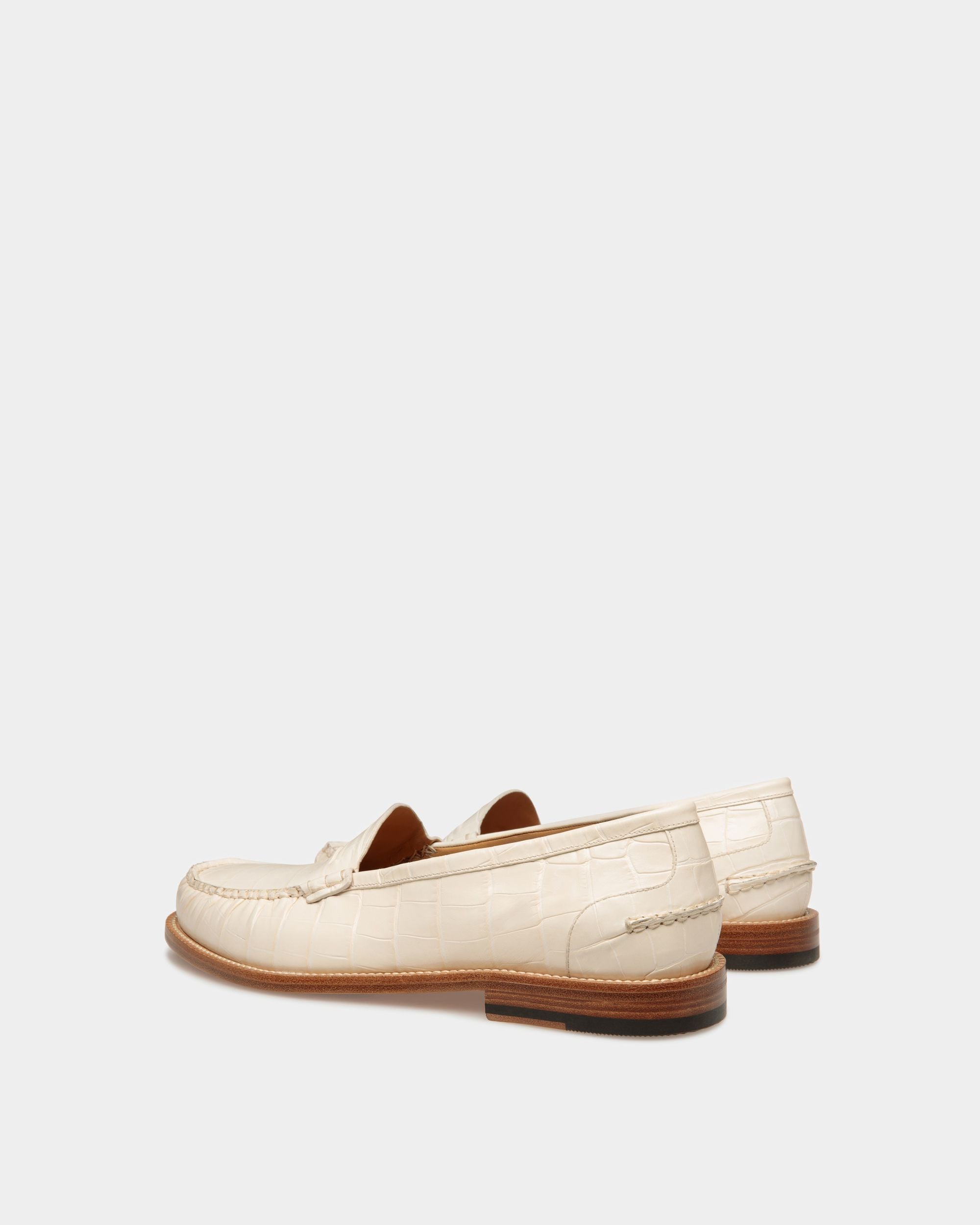 Rome Mocassins In Bone Leather - Men's - Bally - 03