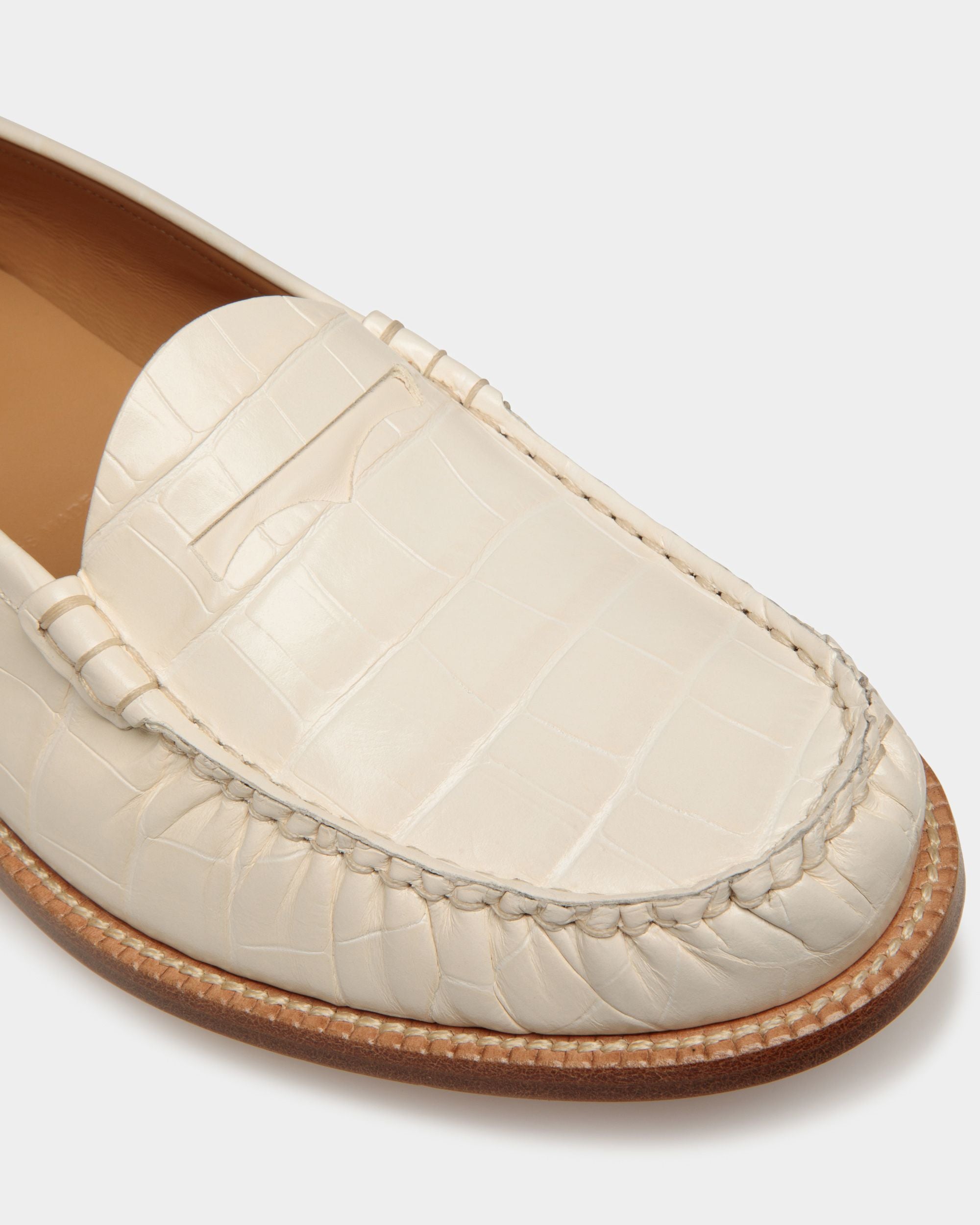Rome Mocassins In Bone Leather - Men's - Bally - 05