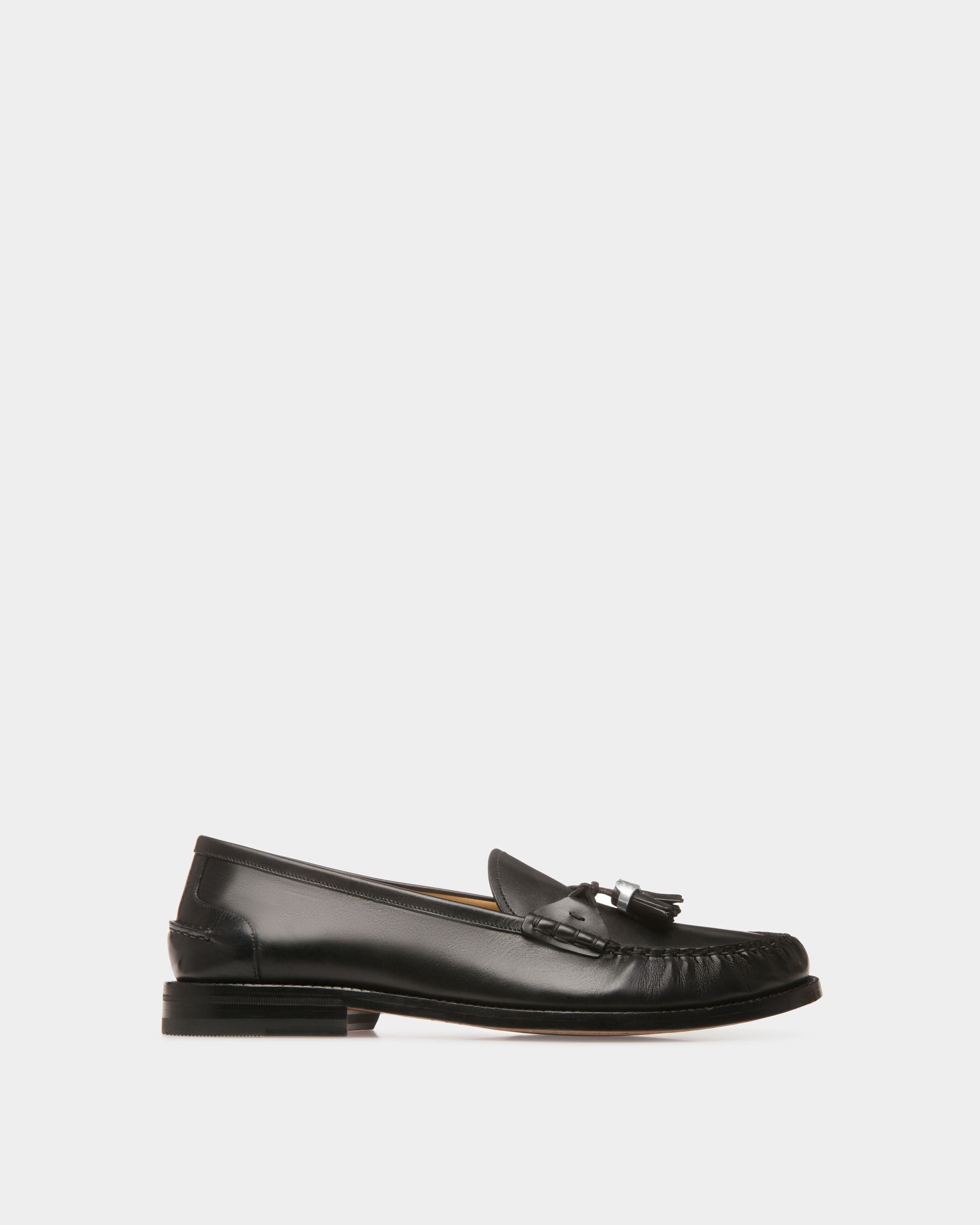 Rome Mocassins In Black Leather - Men's - Bally - 01
