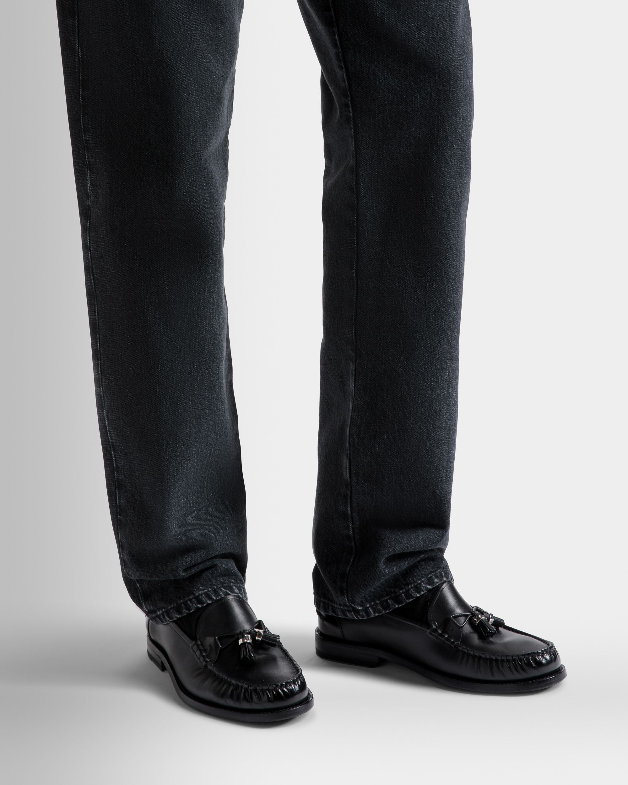 Rome Mocassins In Black Leather - Men's - Bally - 02