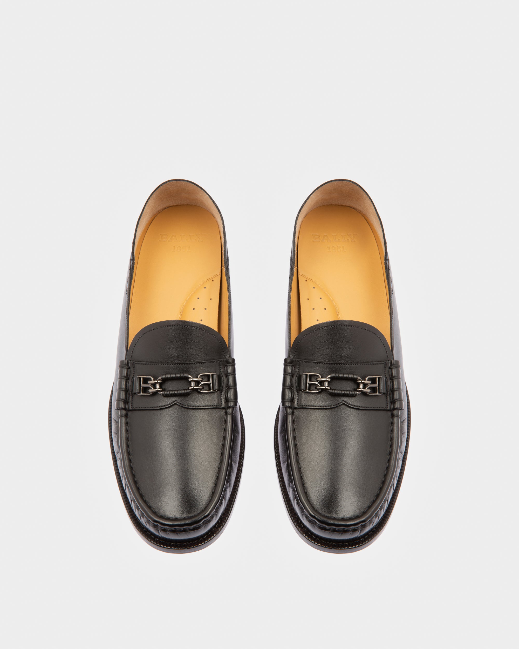 Coriano Leather Moccasins In Black - Men's - Bally - 02
