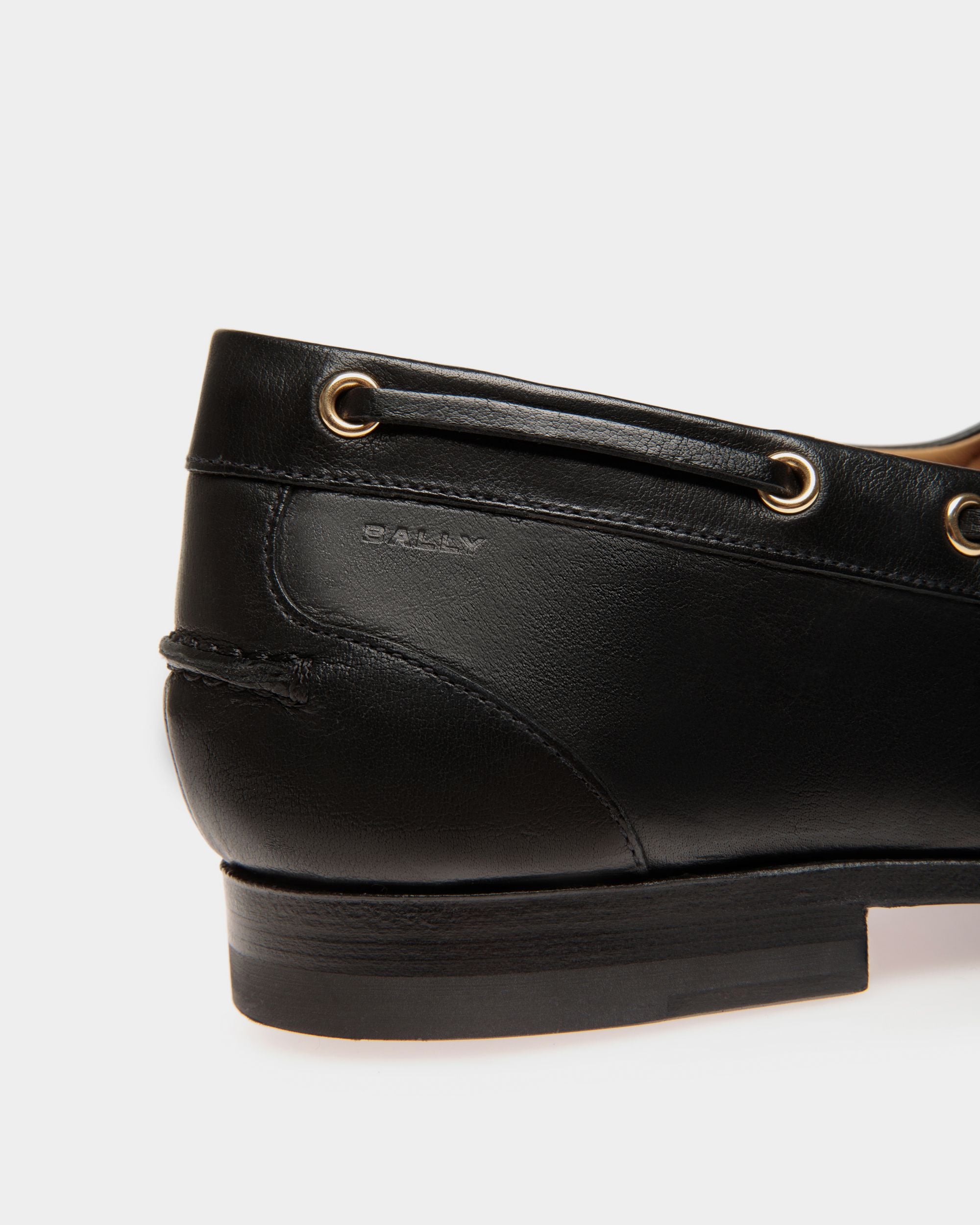 Plume Moccasin in Black Leather - Men's - Bally - 05