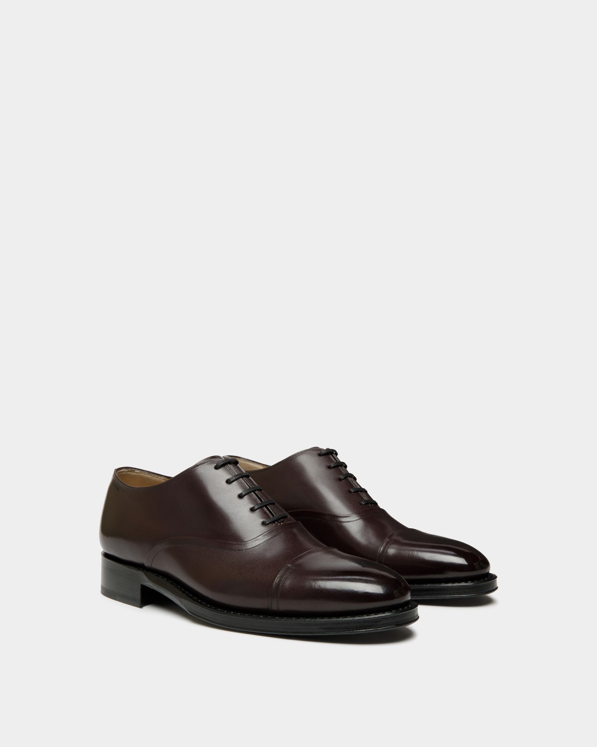 Scribe Un Oxford in Deep Burgundy Leather - Men's - Bally - 03