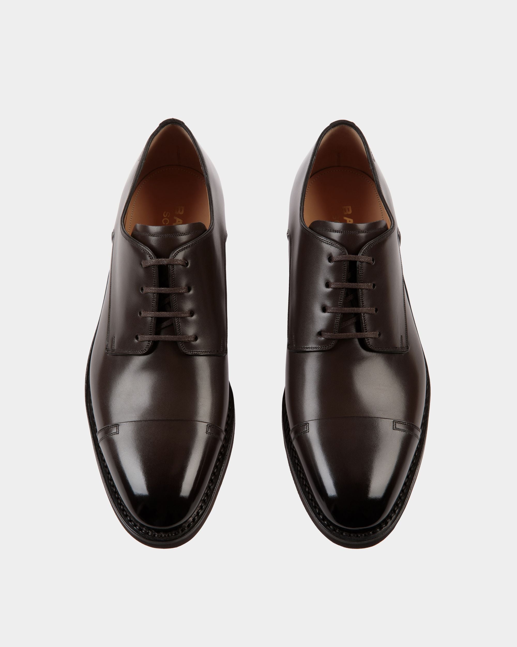 Scribe Un Derby in Ebano Leather - Men's - Bally - 04