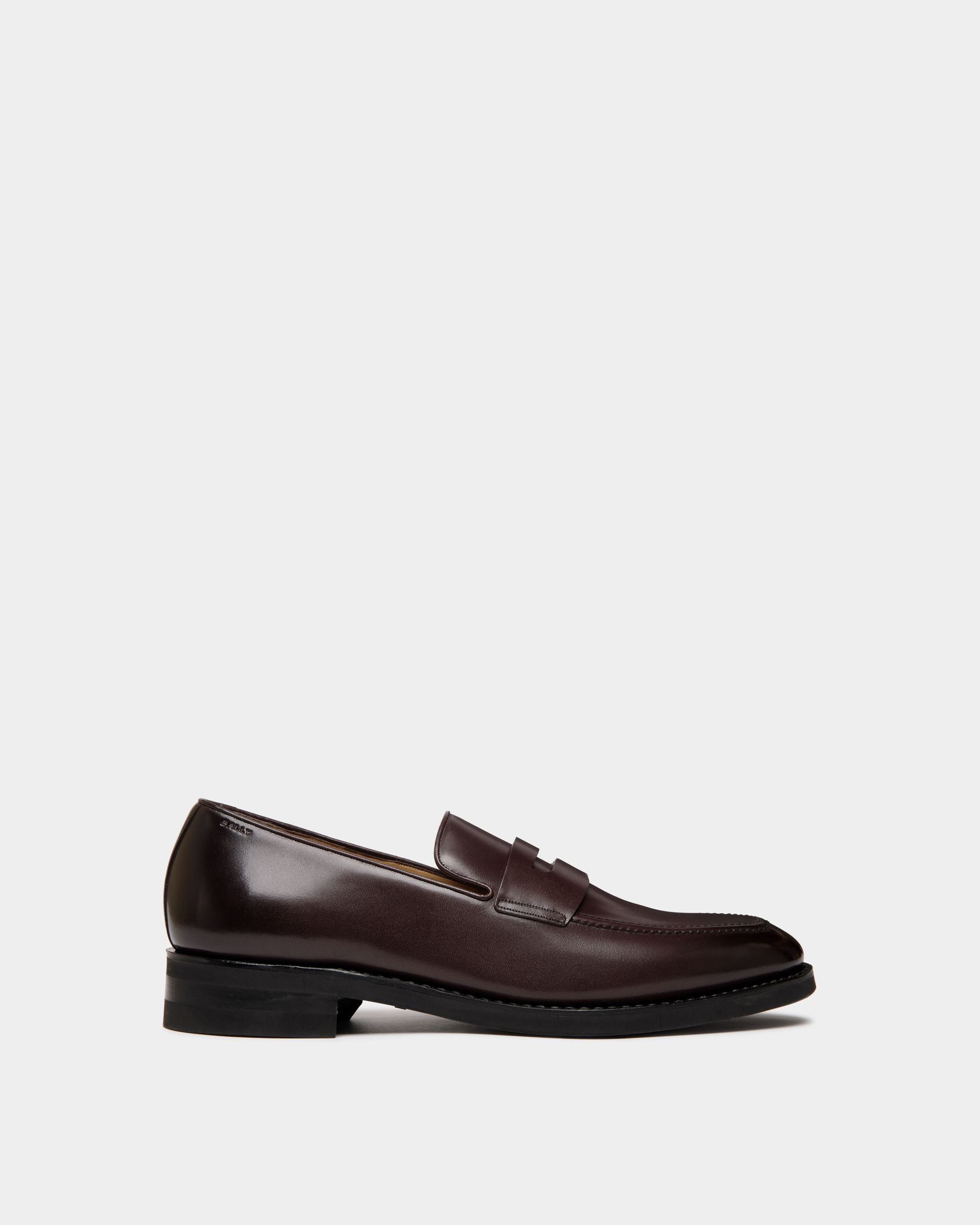 Scribe Un Loafer in Deep Burgundy Leather - Men's - Bally - 01