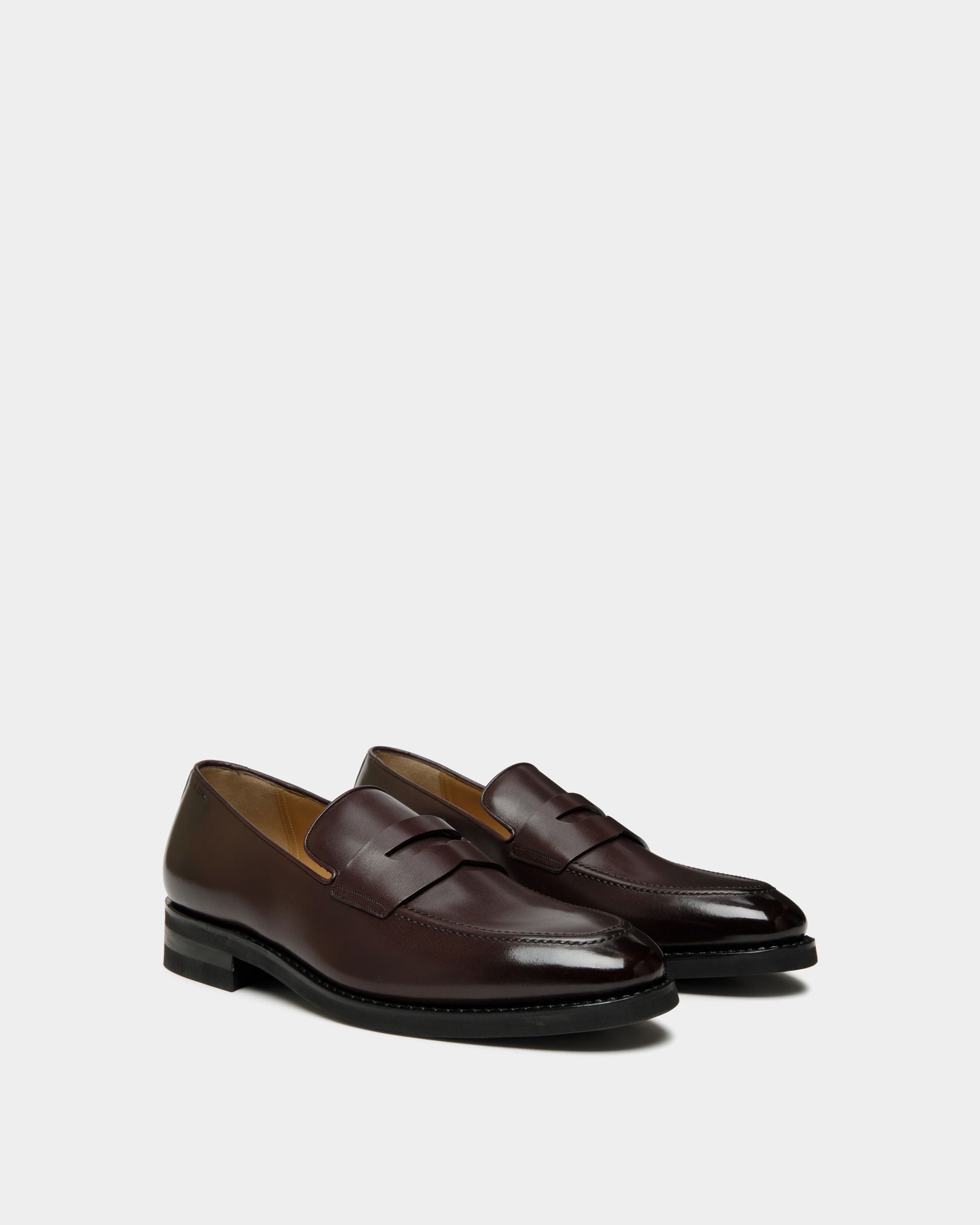 Scribe Un Loafer in Deep Burgundy Leather - Men's - Bally - 03