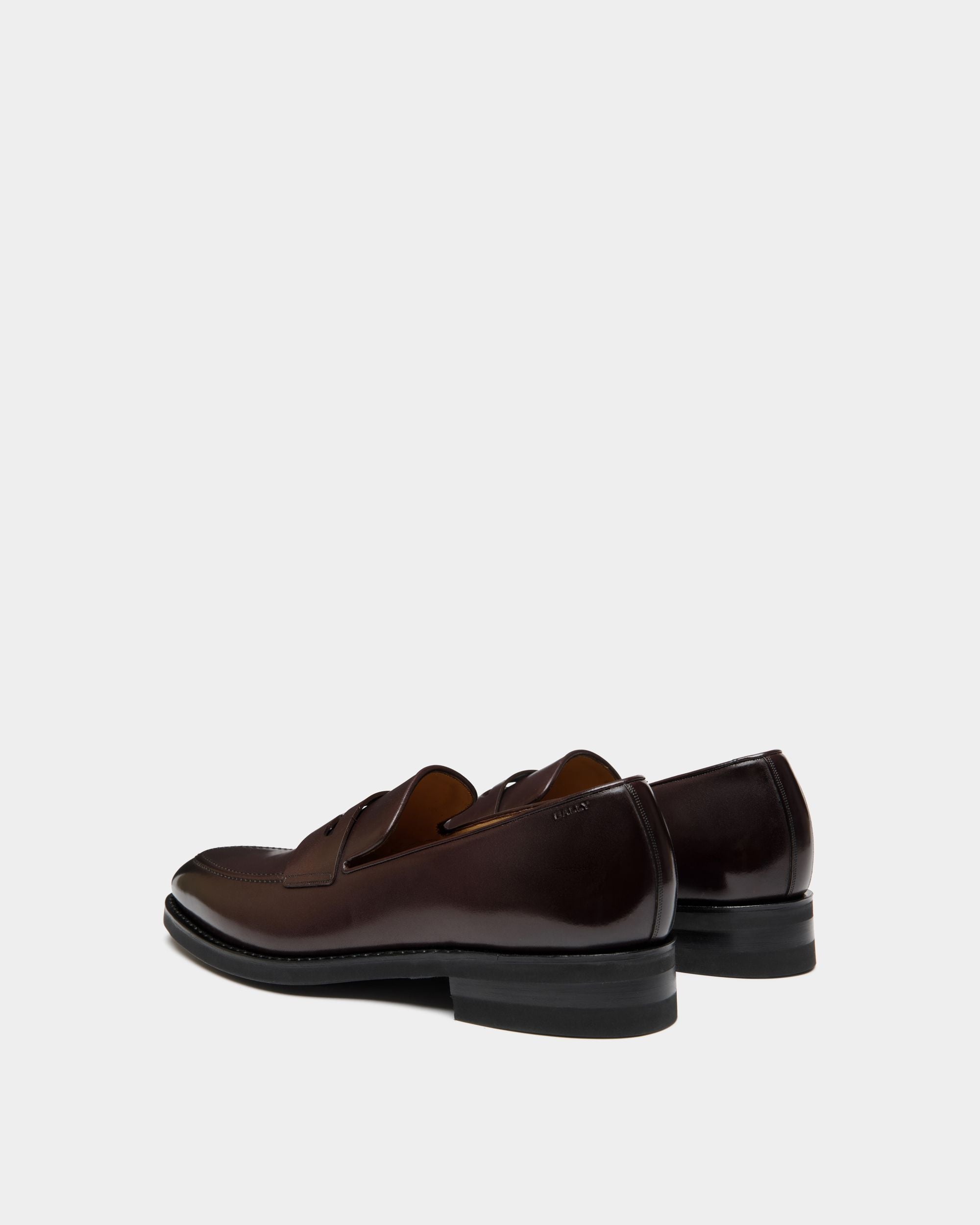 Scribe Un Loafer in Deep Burgundy Leather - Men's - Bally - 04