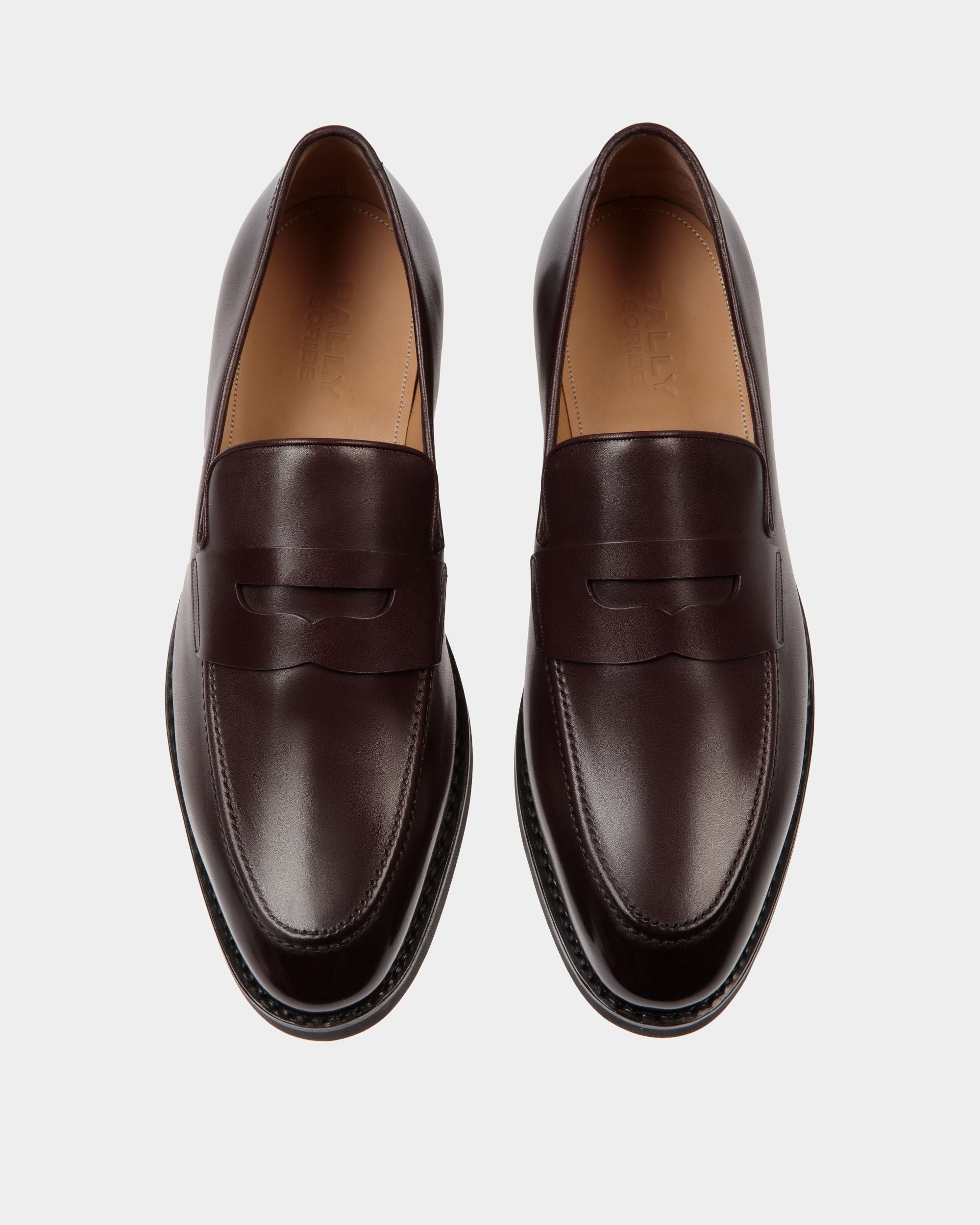 Scribe Un Loafer in Deep Burgundy Leather - Men's - Bally - 05