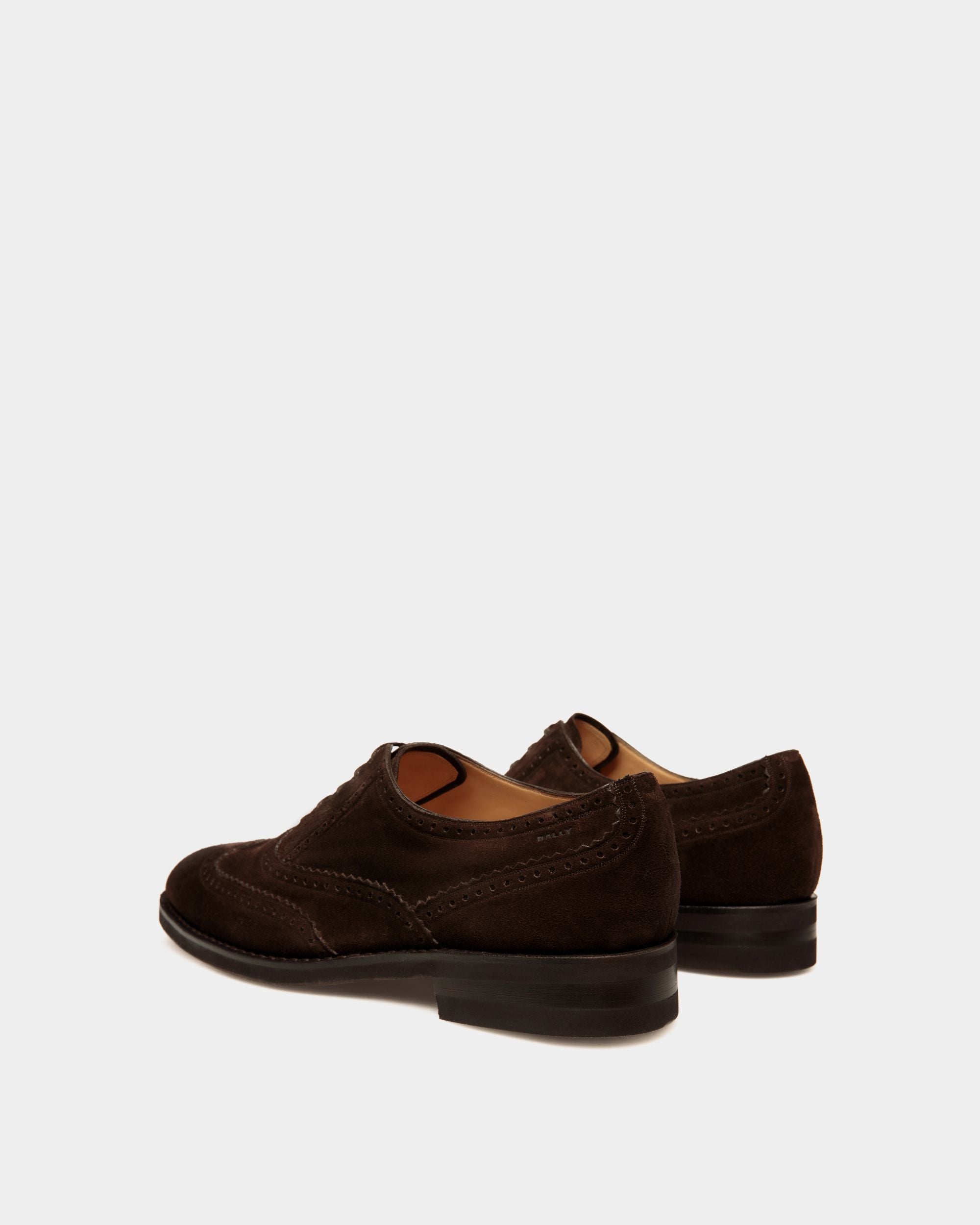 Scribe Un Oxford in Ebano Suede Leather - Men's - Bally - 03