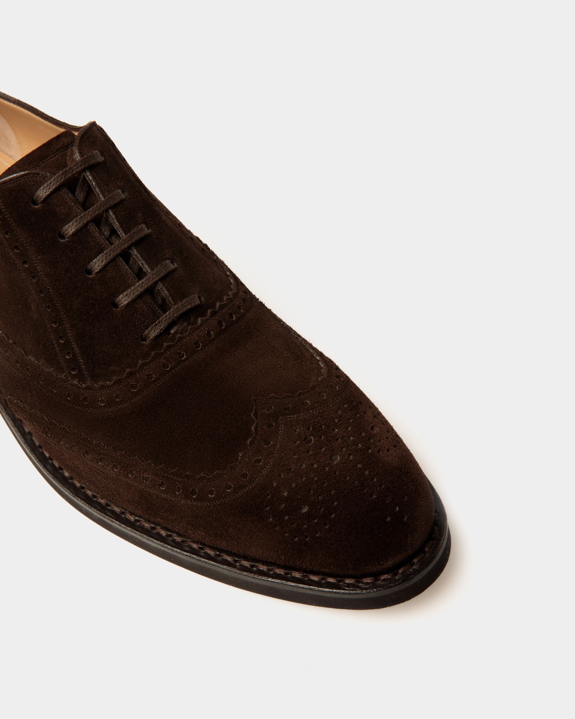 Scribe Un Oxford in Ebano Suede Leather - Men's - Bally - 04