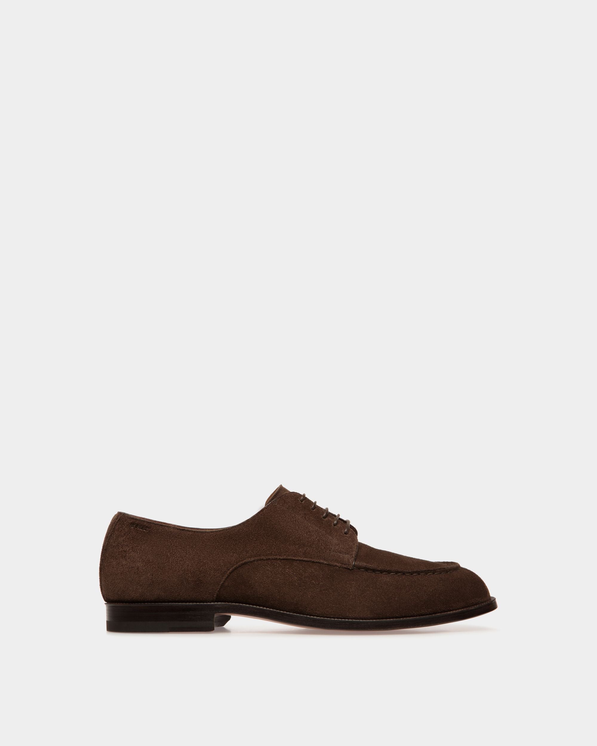 Carl Derby in Ebano Suede - Men's - Bally - 01
