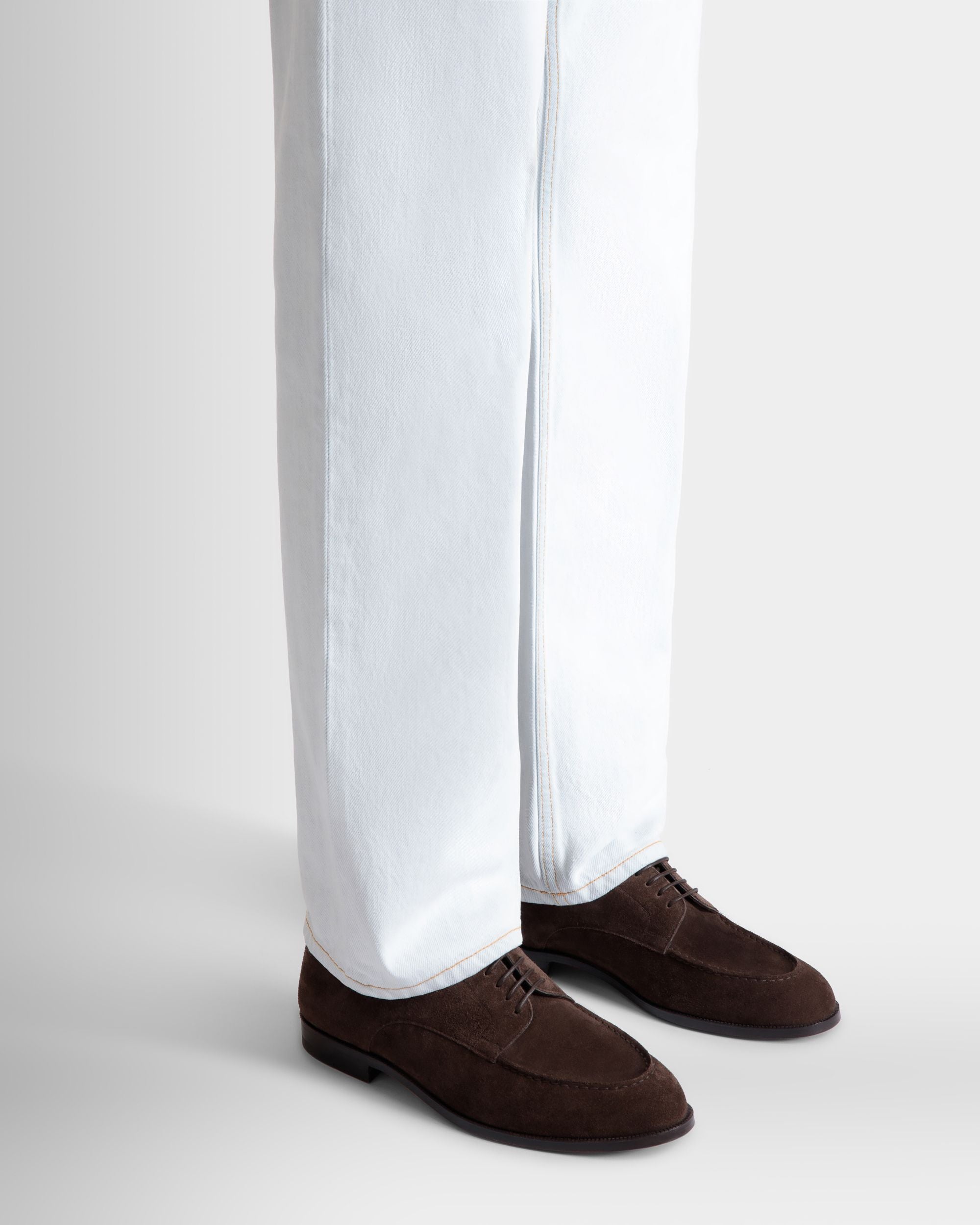 Carl Derby in Ebano Suede - Men's - Bally - 02