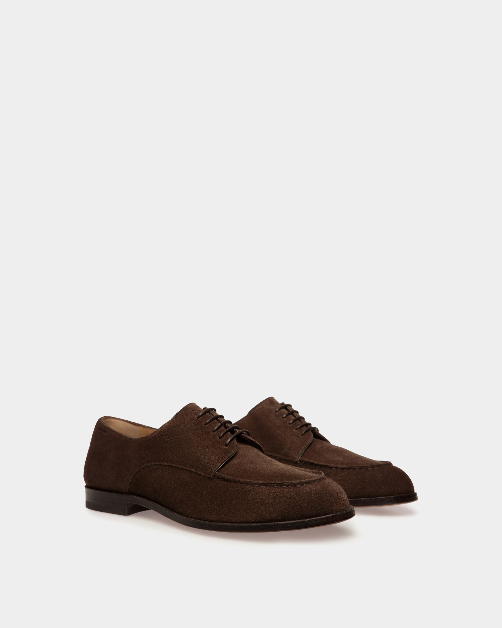 Carl Derby in Ebano Suede - Men's - Bally - 03