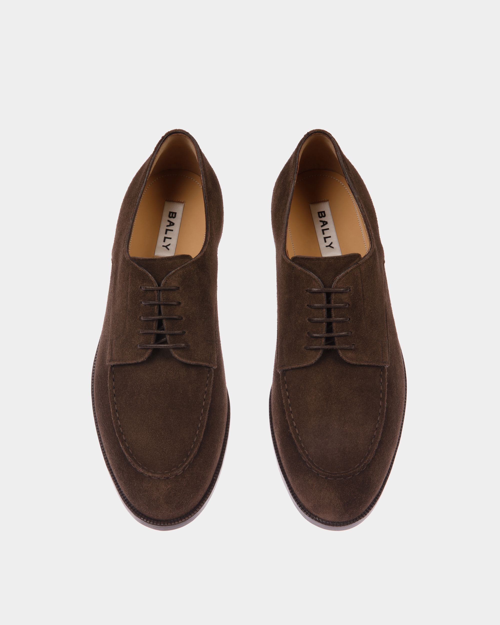 Carl Derby in Ebano Suede - Men's - Bally - 05